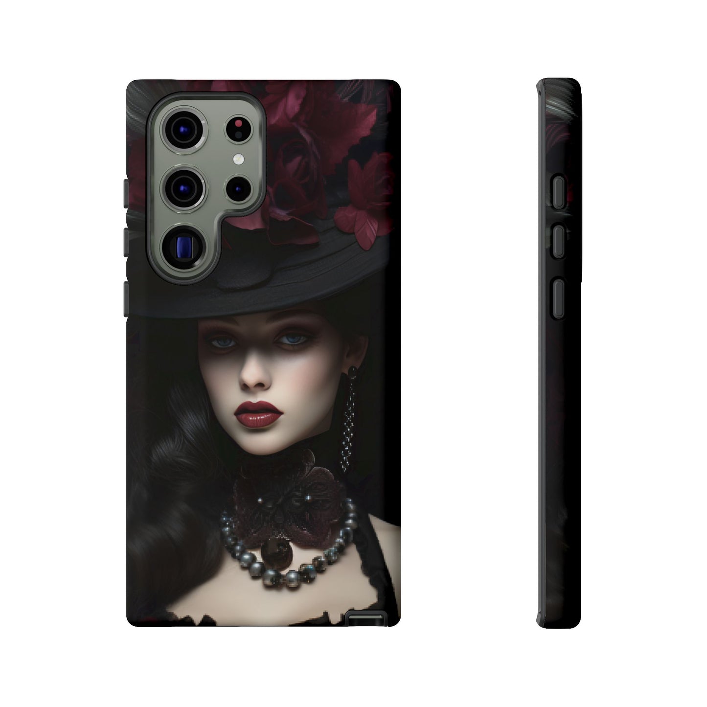 Victorian Goth Phone Case with Vintage Gothic Woman - iPhone 16 15 14 13 12 11, Samsung Galaxy & Google Pixel Phone Covers