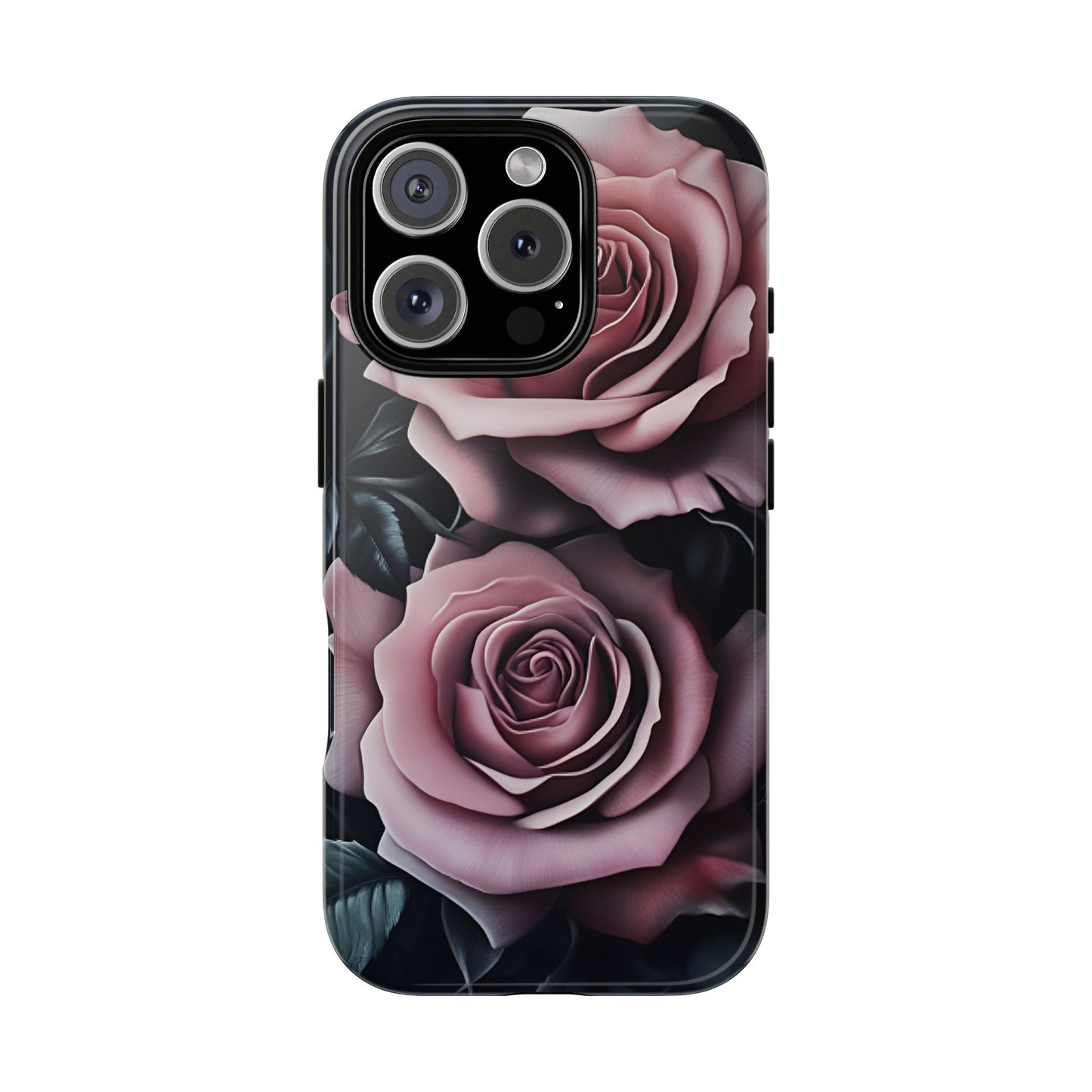 Pastel Goth Roses Phone Case - Gothic Black and Pink Flowers Phone Cases for iPhone 16 15 14 13 12 11, Samsung Galaxy & Google Pixel