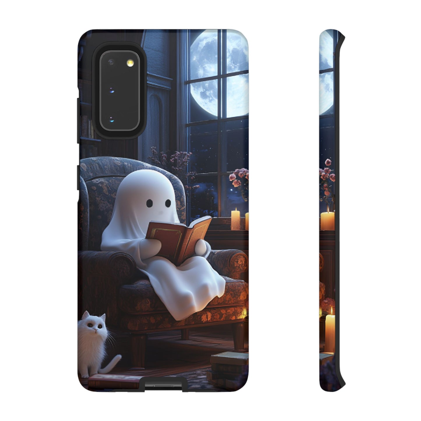 Ghost Reading Book Phone Case - Bookish Halloween Phone Cases for iPhone 16 15 14 13 12 11, Samsung Galaxy & Google Pixel