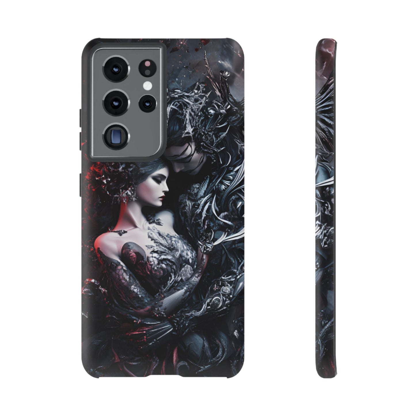 Gothic Couple Phone Case - Victorian Goth Valentine's Day Phone Cases for iPhone 16 15 14 13 12 11, Samsung Galaxy & Google Pixel