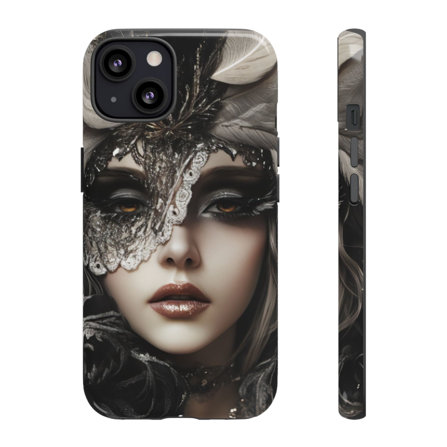 Goth Phone Case with Aesthetic Woman - iPhone 16 15 14 13 12 11, Samsung Galaxy & Google Pixel Phone Covers