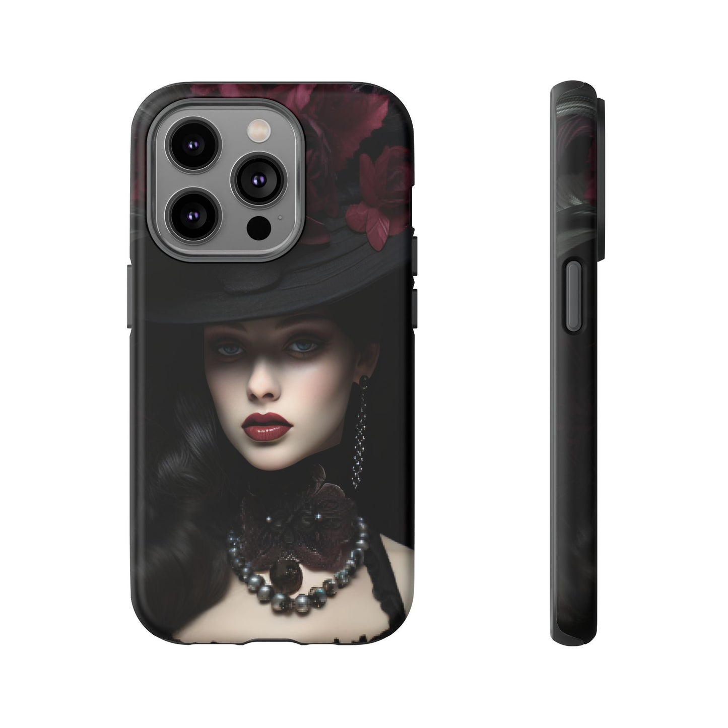 Victorian Goth Phone Case with Vintage Gothic Woman for iPhone 16 15 14 13 12 11, Samsung Galaxy & Google Pixel