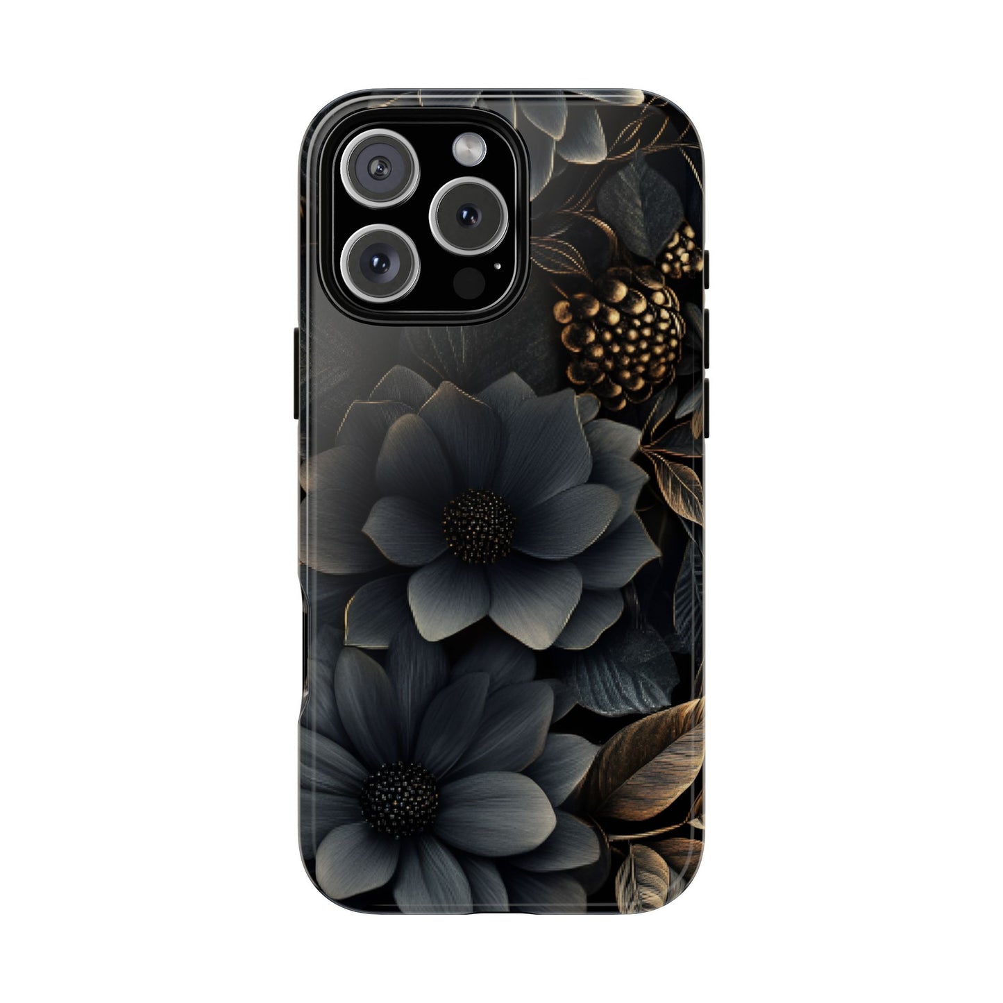 Dark Flower Phone Case for iPhone 16 15 14 13 12 11, Samsung Galaxy & Google Pixel