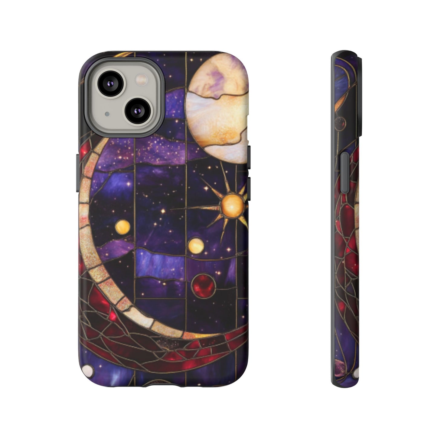 Celestial Stained Glass Phone Case for iPhone 16 15 14 13 12 11, Samsung Galaxy & Google Pixel