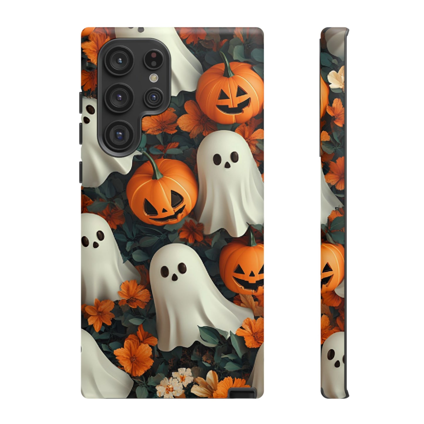 Halloween Ghosts and Pumpkins Phone Case - Spooky and Cute Phone Cases for iPhone 16 15 14 13 12 11, Samsung Galaxy & Google Pixel Phone Covers