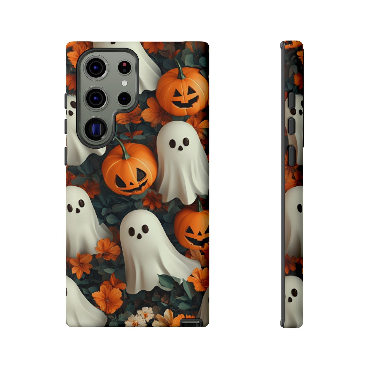 Halloween Ghosts and Pumpkins Phone Case - Spooky and Cute Phone Cases - iPhone 16 15 14 13 12 11, Samsung Galaxy & Google Pixel Phone Covers