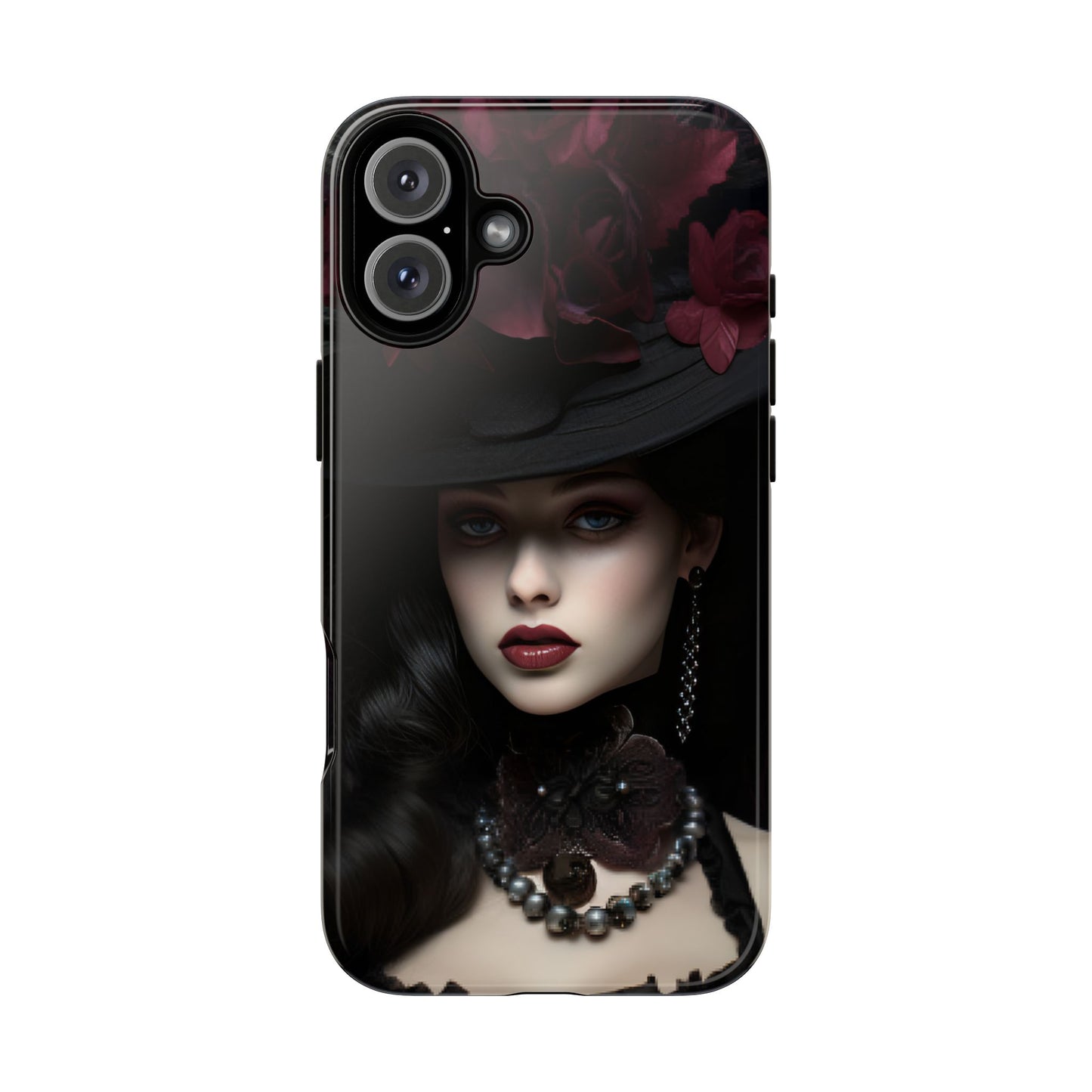 Victorian Goth Phone Case with Vintage Gothic Woman - iPhone 16 15 14 13 12 11, Samsung Galaxy & Google Pixel Phone Covers