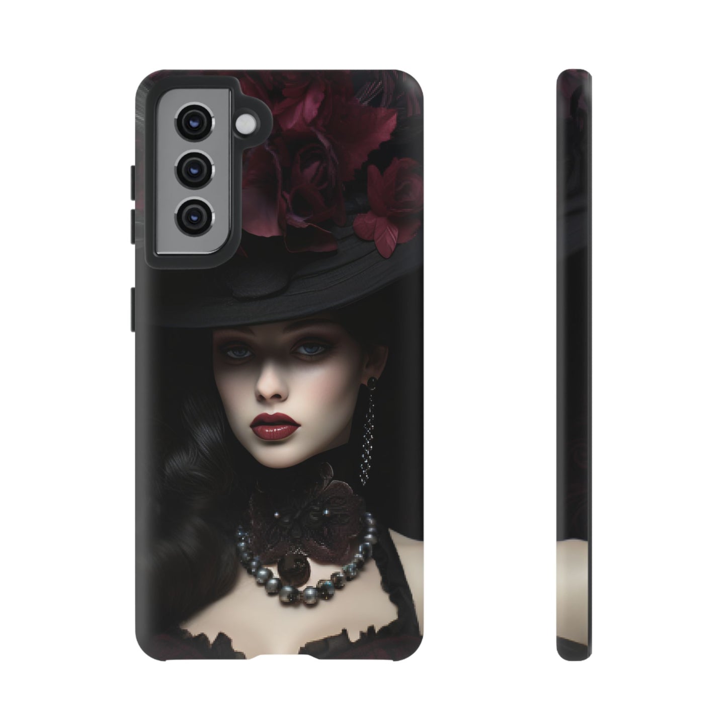 Victorian Goth Phone Case with Vintage Gothic Woman for iPhone 16 15 14 13 12 11, Samsung Galaxy & Google Pixel