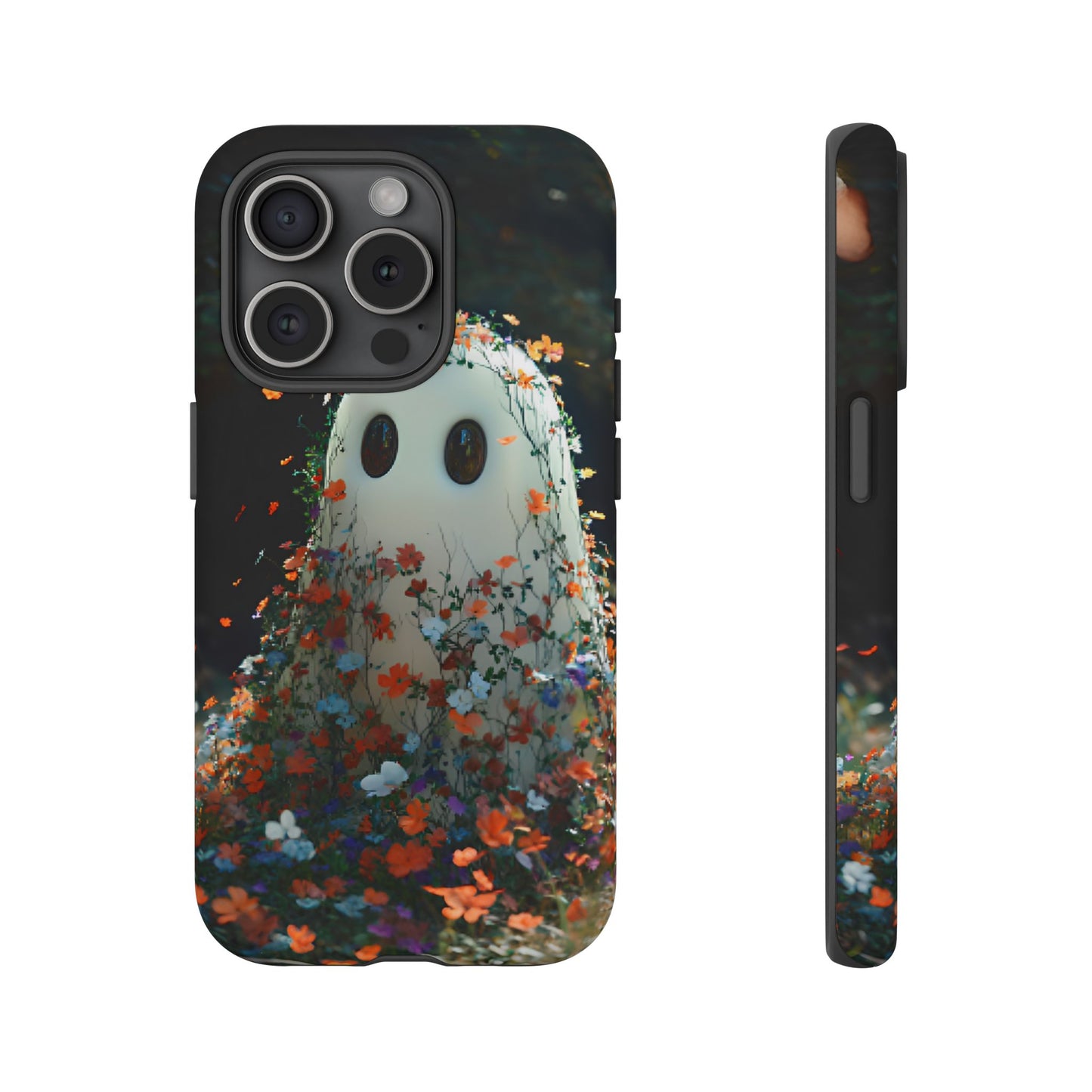 Floral Ghost Phone Case for iPhone 16 15 14 13 12 11, Samsung Galaxy & Google Pixel