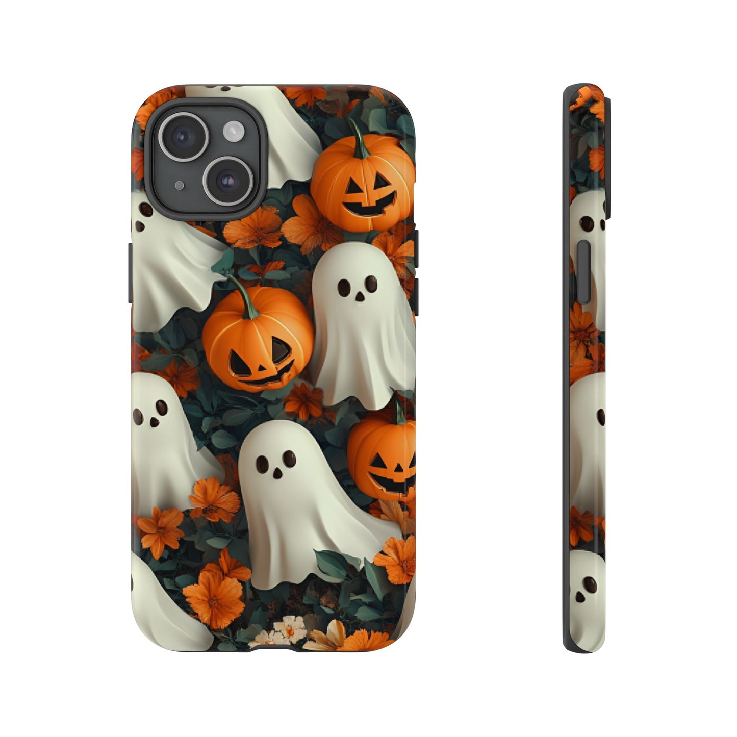 Halloween Ghosts and Pumpkins Phone Case - Spooky and Cute Phone Cases for iPhone 16 15 14 13 12 11, Samsung Galaxy & Google Pixel Phone Covers