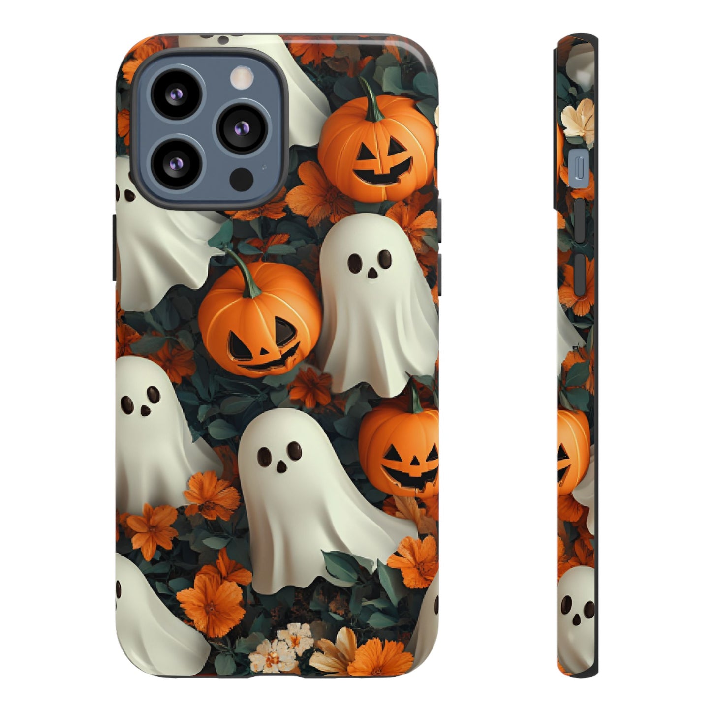 Halloween Ghosts and Pumpkins Phone Case - Spooky and Cute Phone Cases for iPhone 16 15 14 13 12 11, Samsung Galaxy & Google Pixel Phone Covers