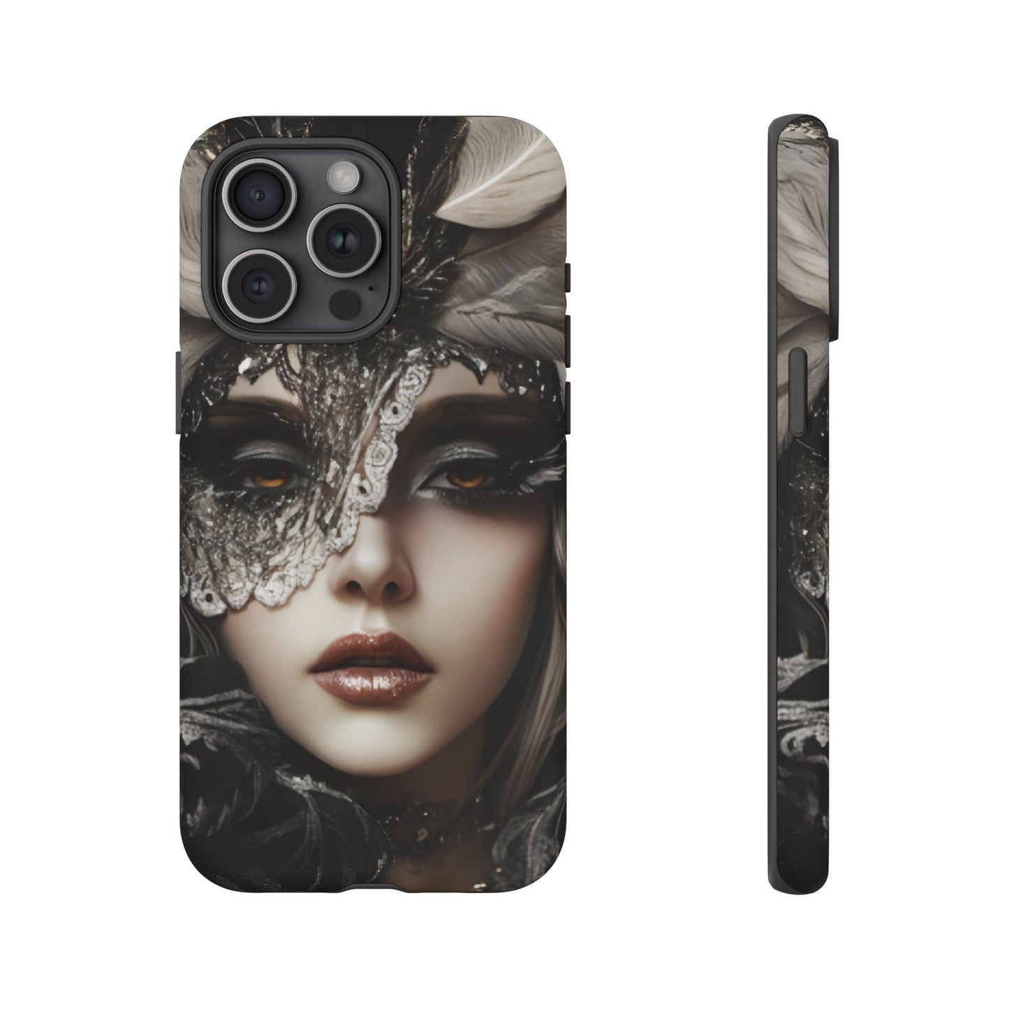 Goth Phone Case with Aesthetic Woman - iPhone 16 15 14 13 12 11, Samsung Galaxy & Google Pixel Phone Covers