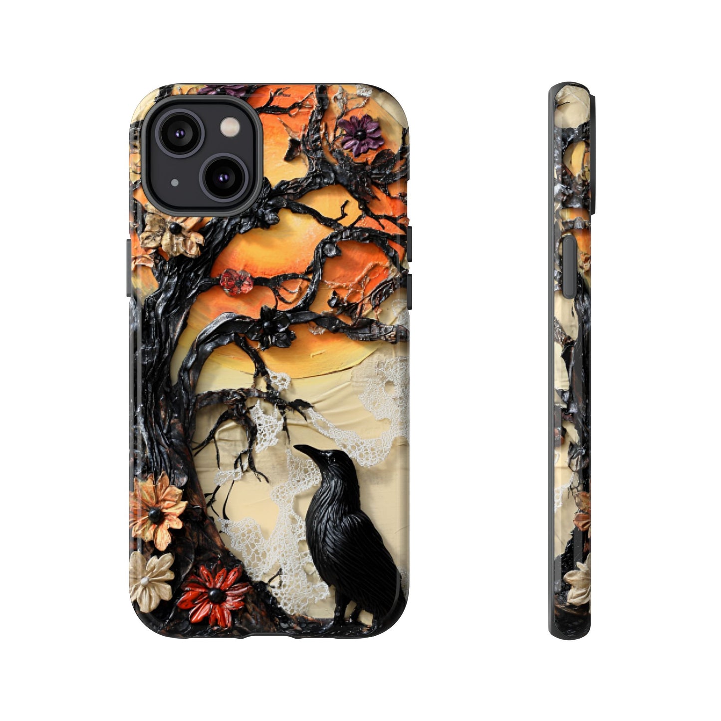 Gothic Raven Phone Case - Fantasy Goth Phone Cases for iPhone 16 15 14 13 12 11, Samsung Galaxy & Google Pixel