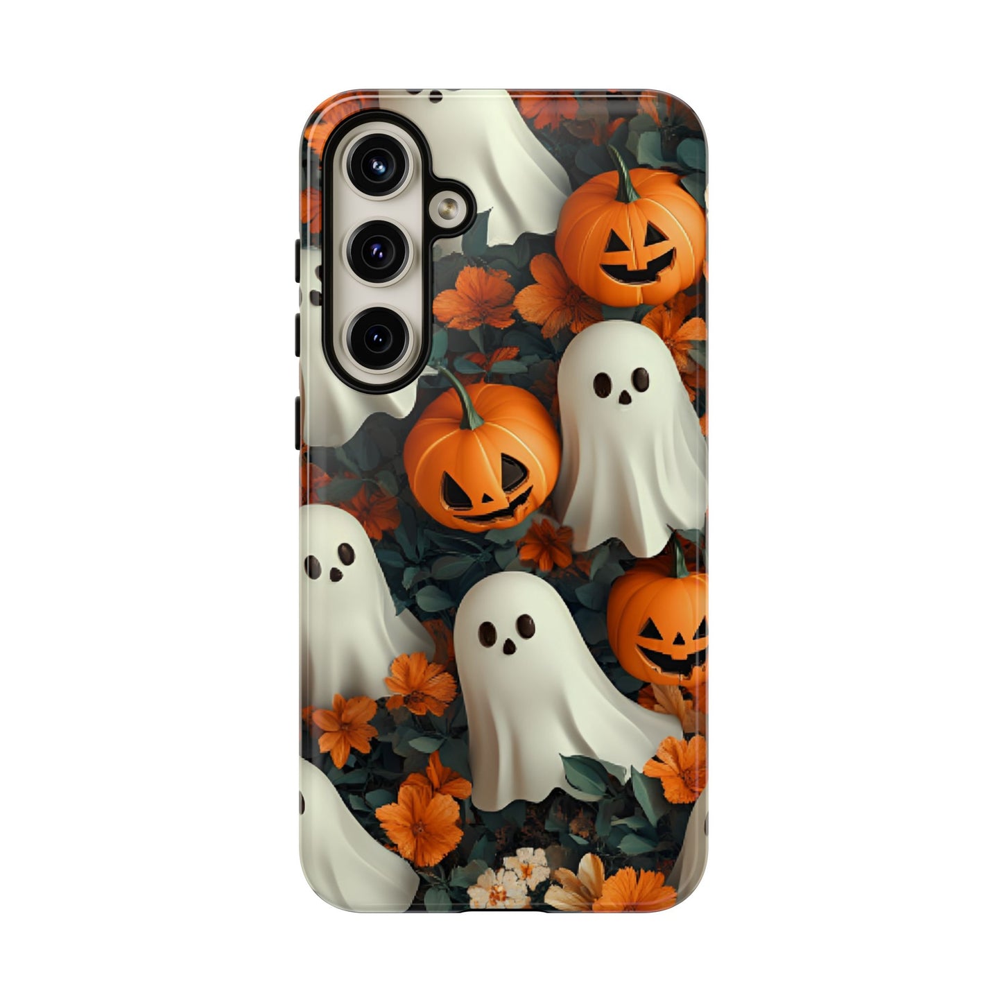 Halloween Ghosts and Pumpkins Phone Case - Spooky and Cute Phone Cases - iPhone 16 15 14 13 12 11, Samsung Galaxy & Google Pixel Phone Covers