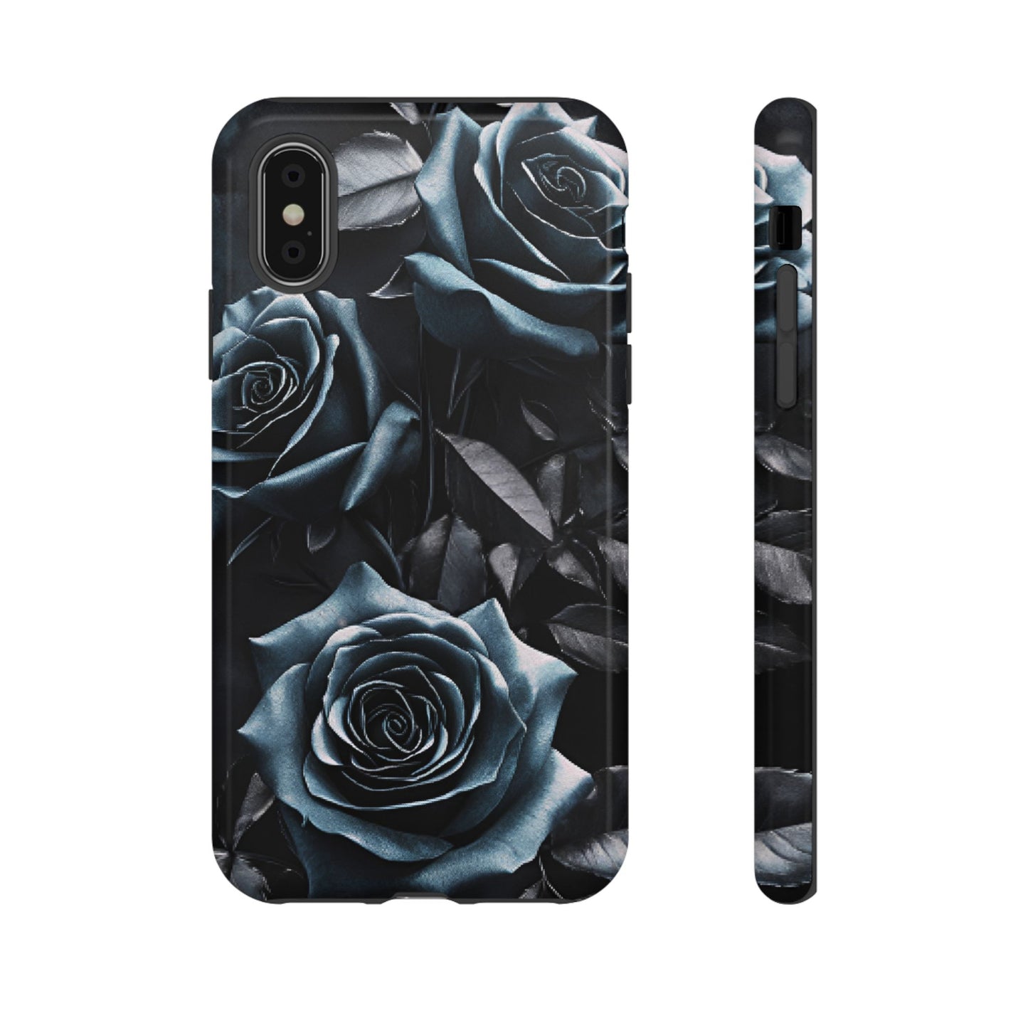 Black and Blue Roses Phone Case - Dark and Moody Gothic Flower Phone Cases - iPhone 16 15 14 13 12 11, Samsung Galaxy & Google Pixel Phone Covers - Boo and Bewear