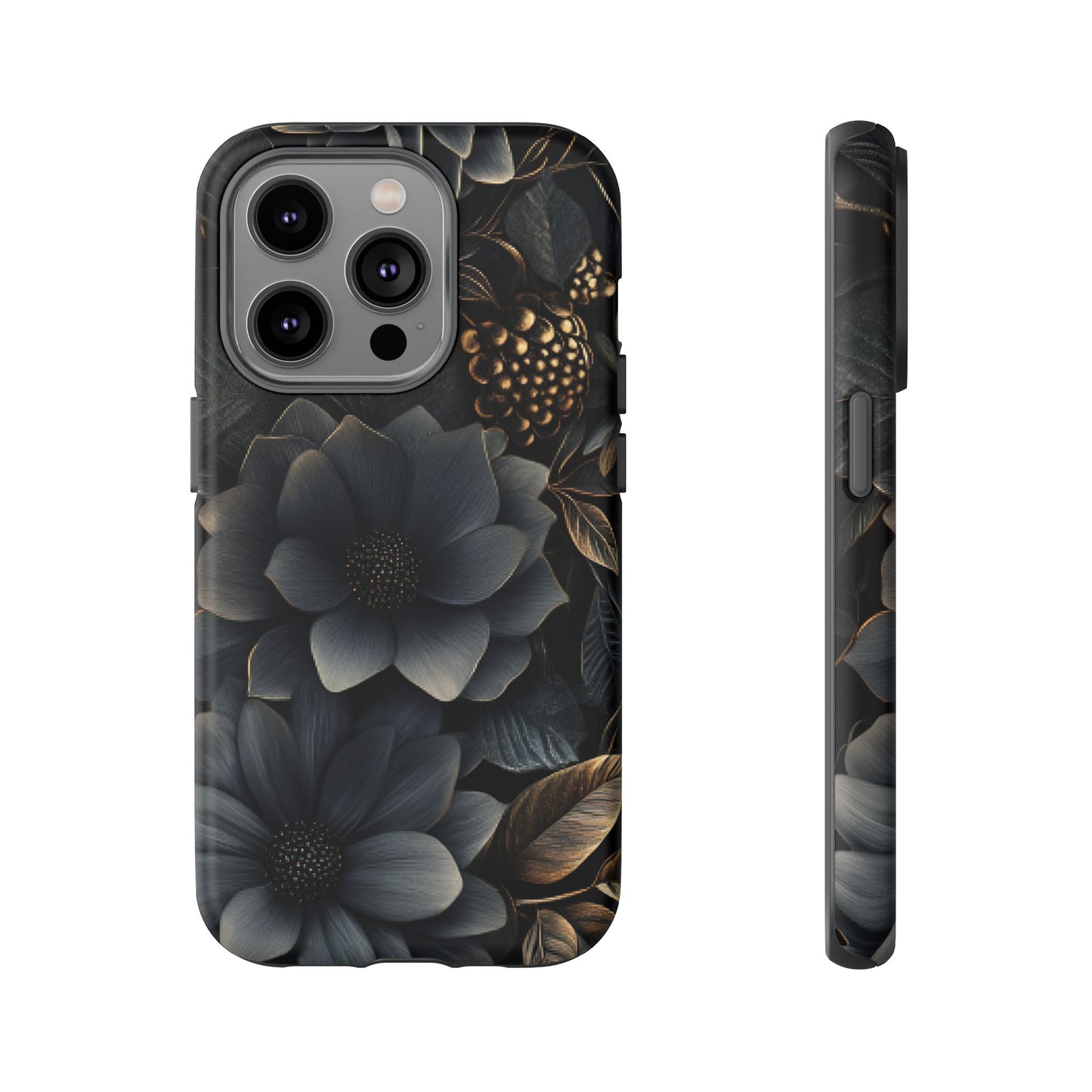 Dark Flower Phone Case for iPhone 16 15 14 13 12 11, Samsung Galaxy & Google Pixel