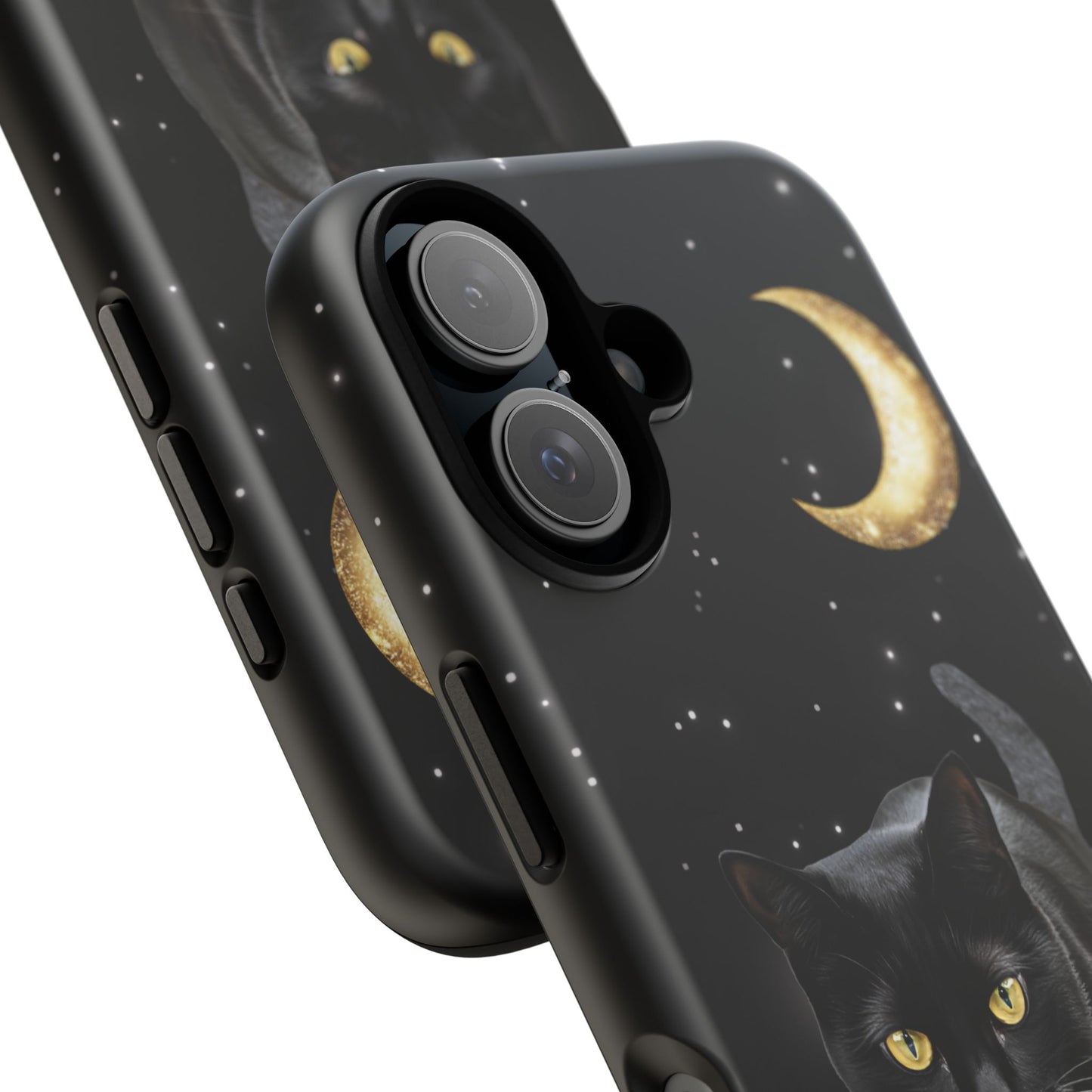 Black Cat and Moon Phone Case - Celestial Cat Lover Phone Cases for iPhone 16 15 14 13 12 11, Samsung Galaxy & Google Pixel