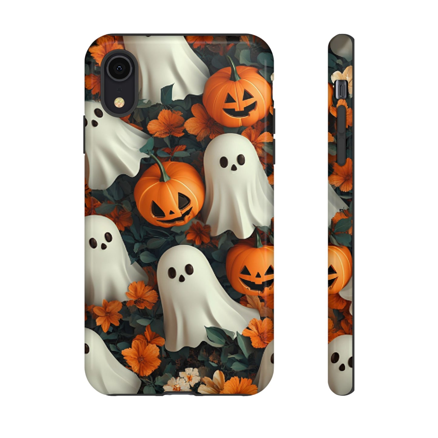 Halloween Ghosts and Pumpkins Phone Case - Spooky and Cute Phone Cases - iPhone 16 15 14 13 12 11, Samsung Galaxy & Google Pixel Phone Covers - Boo and Bewear