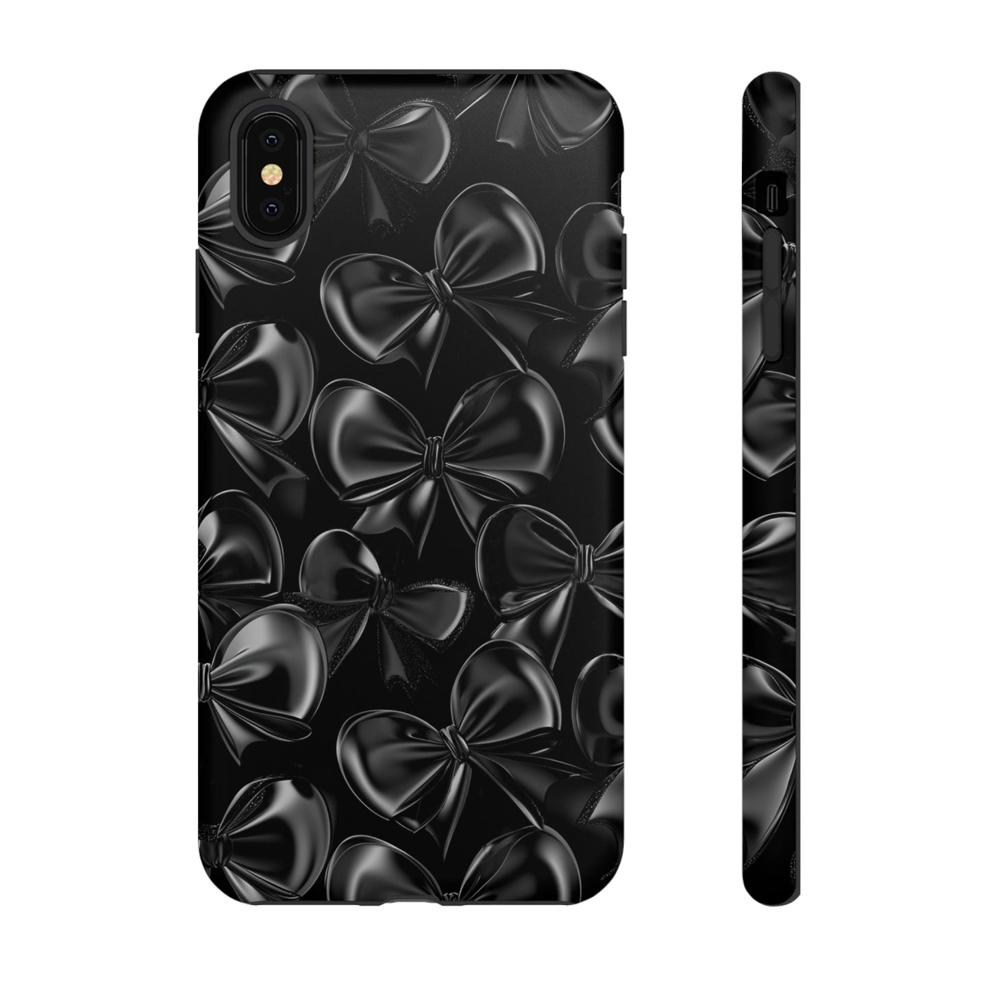 Black Bow Phone Case - Gothic Dark Coquette Phone Cover - iPhone 16 15 14 13 12 11, Samsung Galaxy & Google Pixel Phone Covers - Boo and Bewear