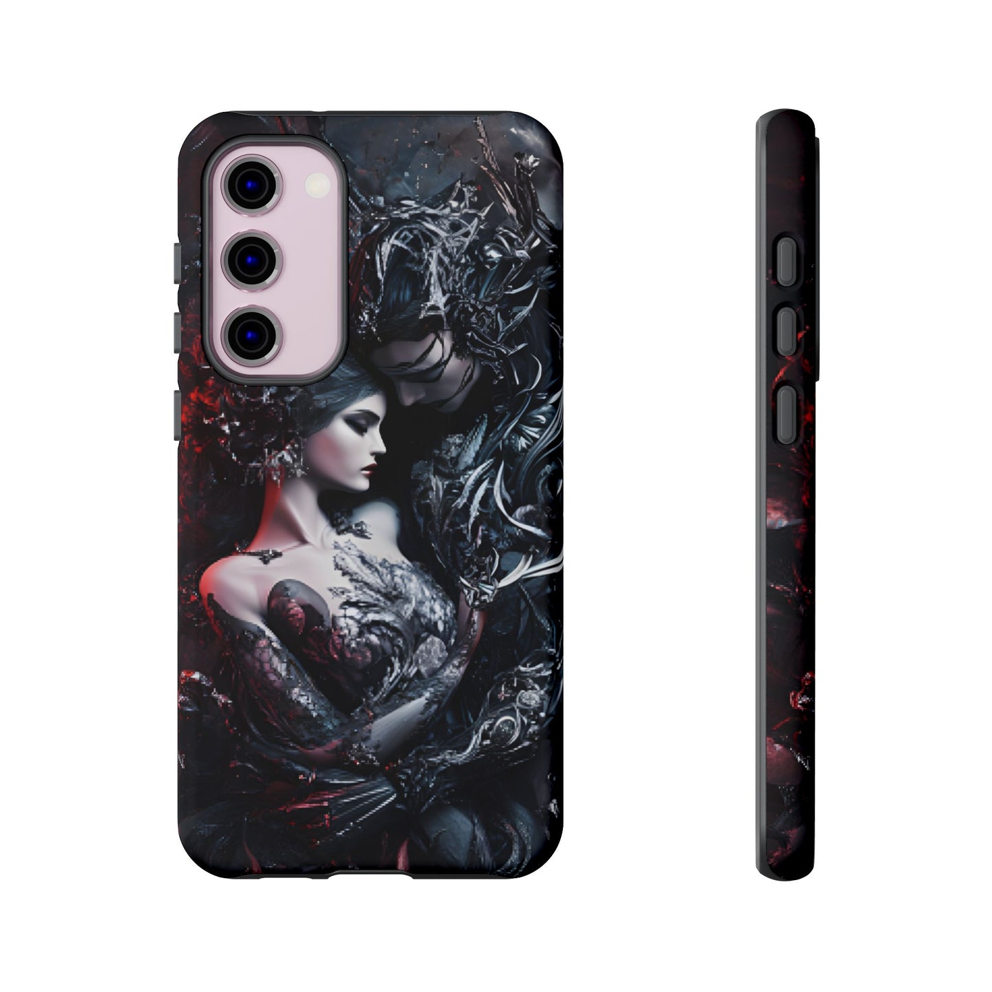 Gothic Couple Phone Case - Victorian Goth Valentine's Day Phone Cases for iPhone 16 15 14 13 12 11, Samsung Galaxy & Google Pixel