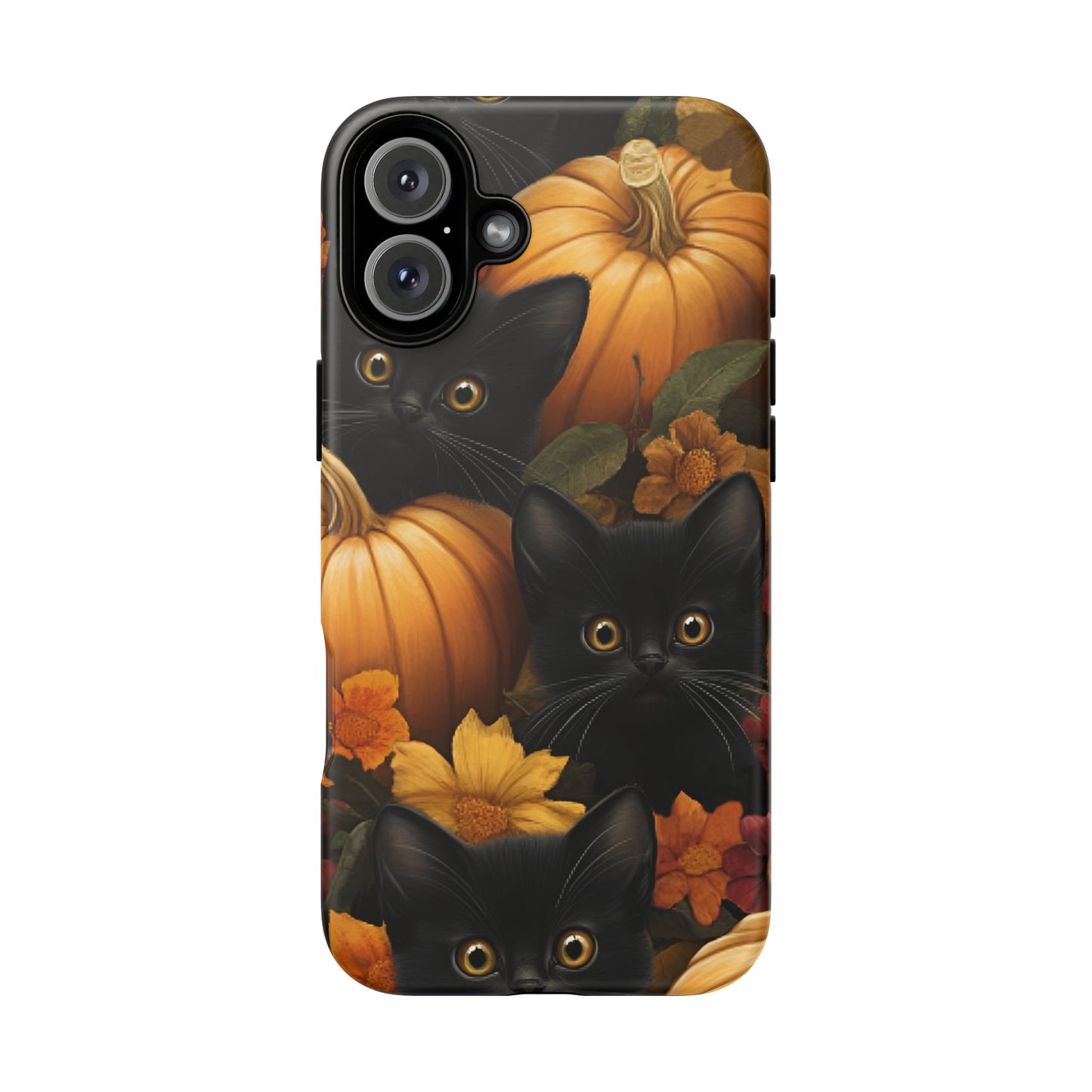 Black Cats and Pumpkins Phone Case - Cute Halloween Phone Cases for iPhone 16 15 14 13 12 11, Samsung Galaxy & Google Pixel