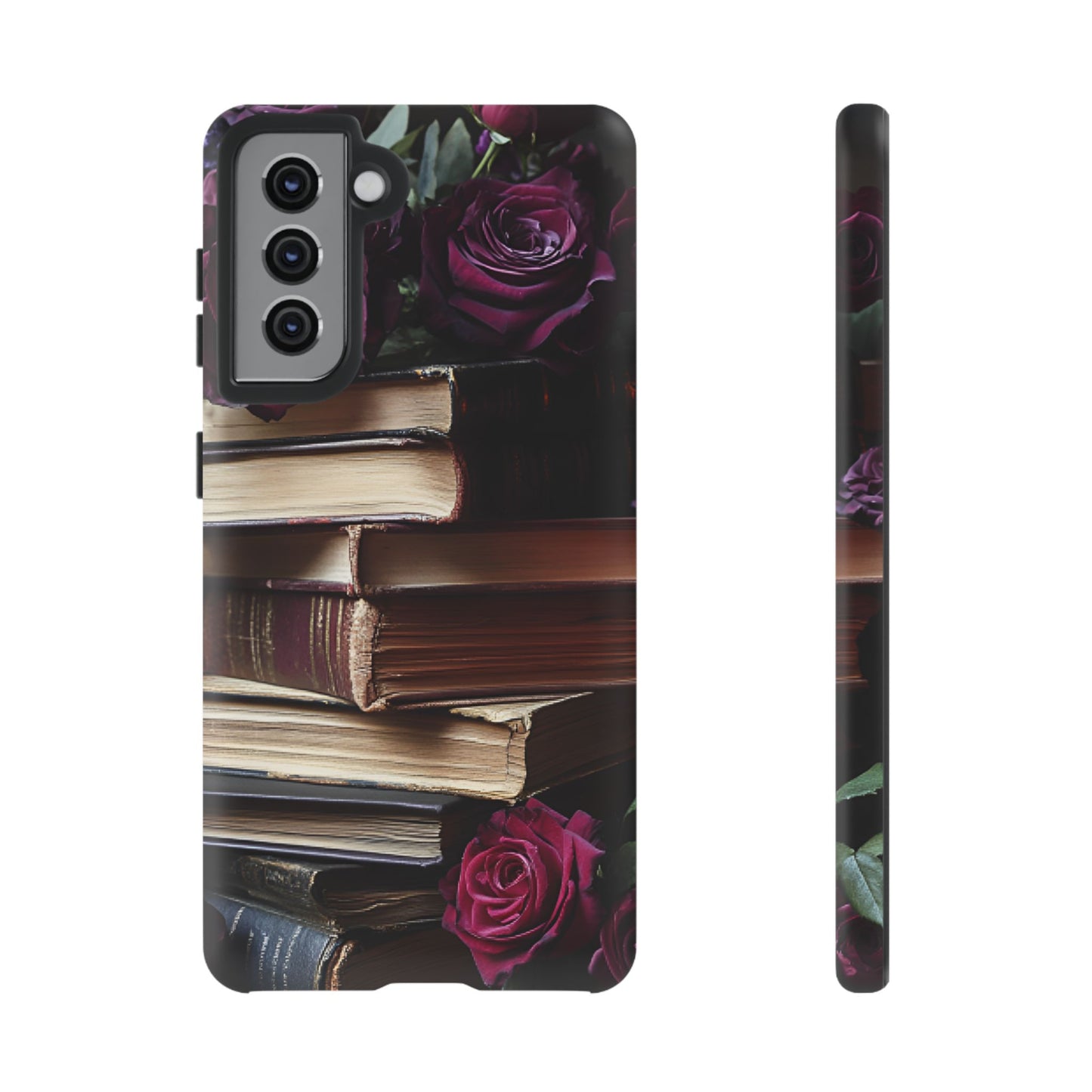 Books and Roses Phone Case - Bookish Dark Academia Phone Cover - iPhone 16 15 14 13 12 11, Samsung Galaxy & Google Pixel Phone Covers