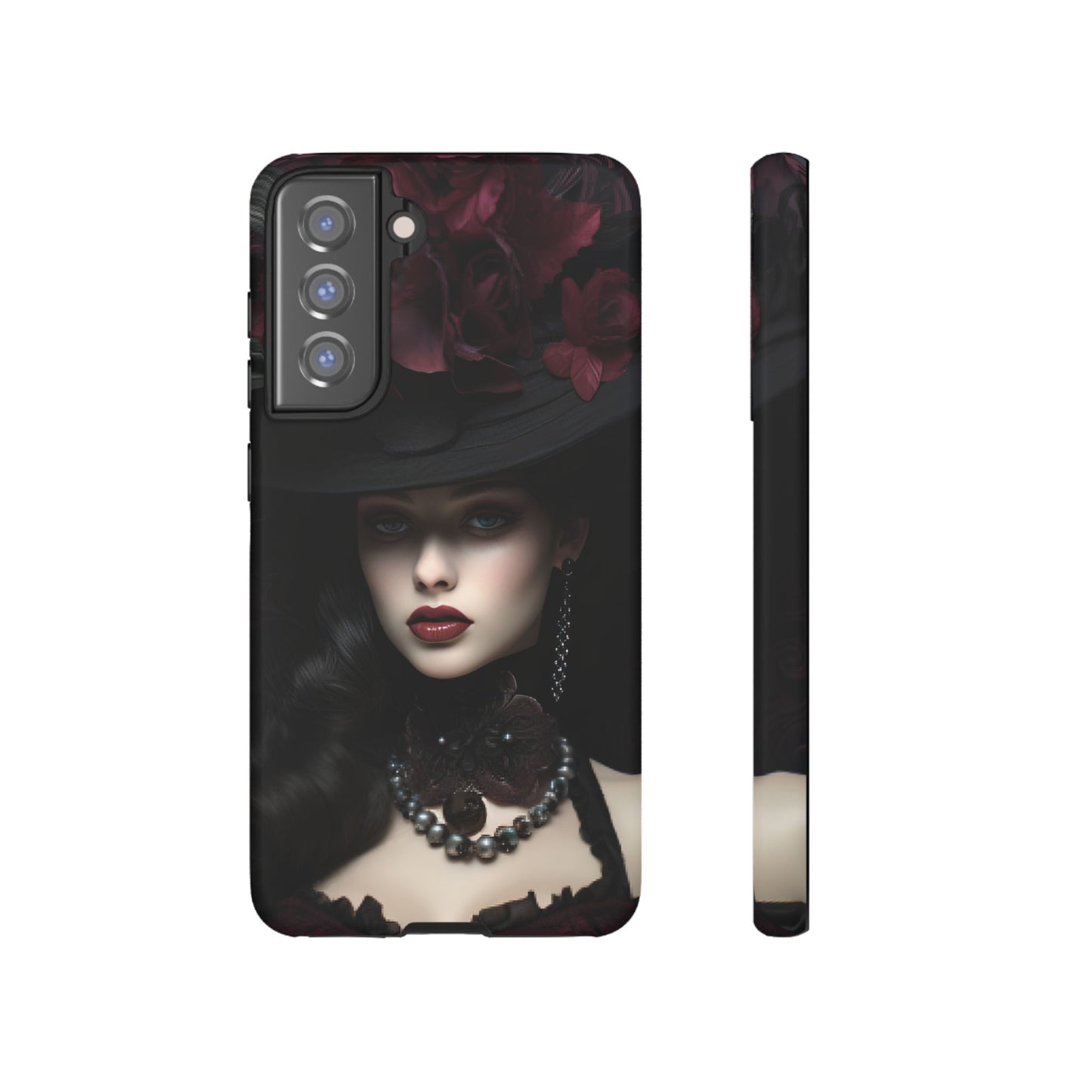 Victorian Goth Phone Case with Vintage Gothic Woman for iPhone 16 15 14 13 12 11, Samsung Galaxy & Google Pixel