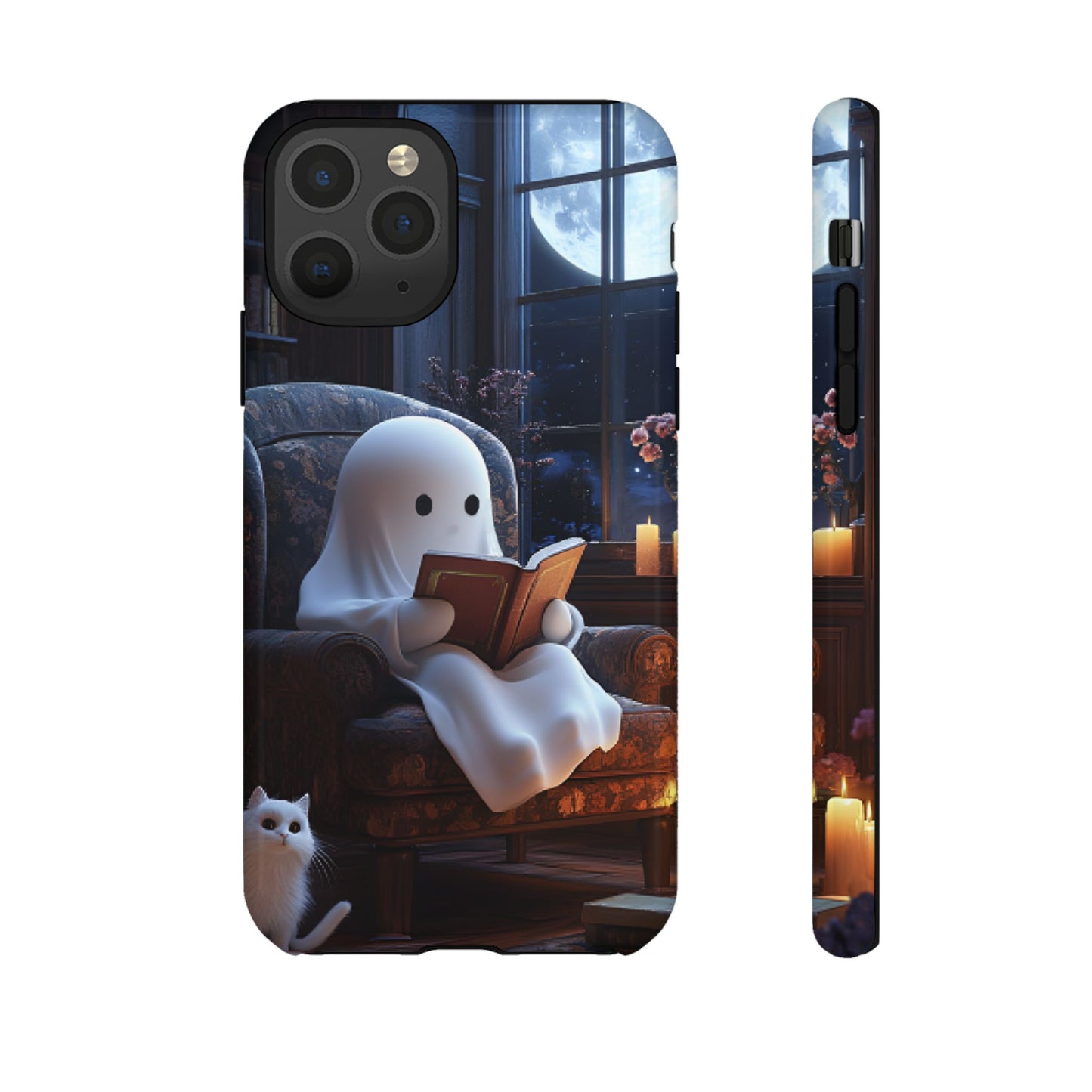 Ghost Reading Book Phone Case - Bookish Halloween Phone Cases for iPhone 16 15 14 13 12 11, Samsung Galaxy & Google Pixel