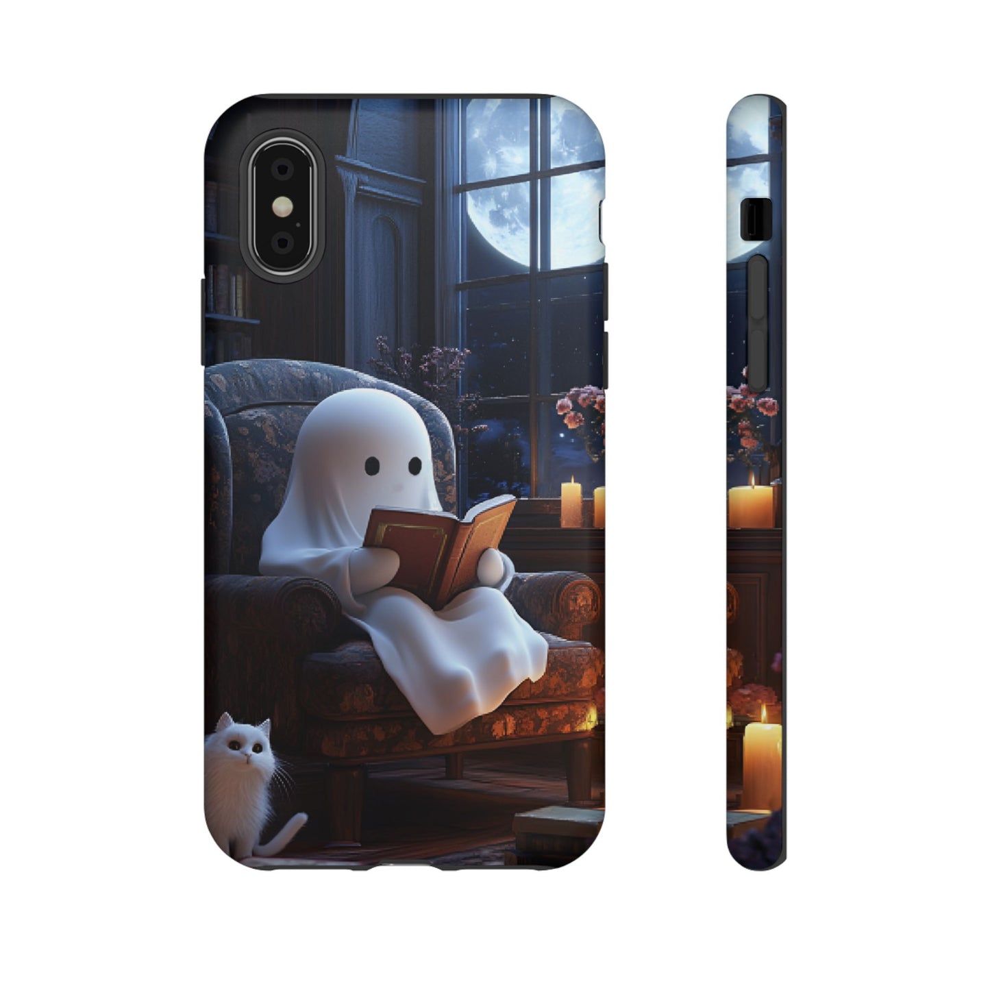 Ghost Reading Book Phone Case - Bookish Halloween Phone Cases - iPhone 16 15 14 13 12 11, Samsung Galaxy & Google Pixel Phone Covers - Boo and Bewear