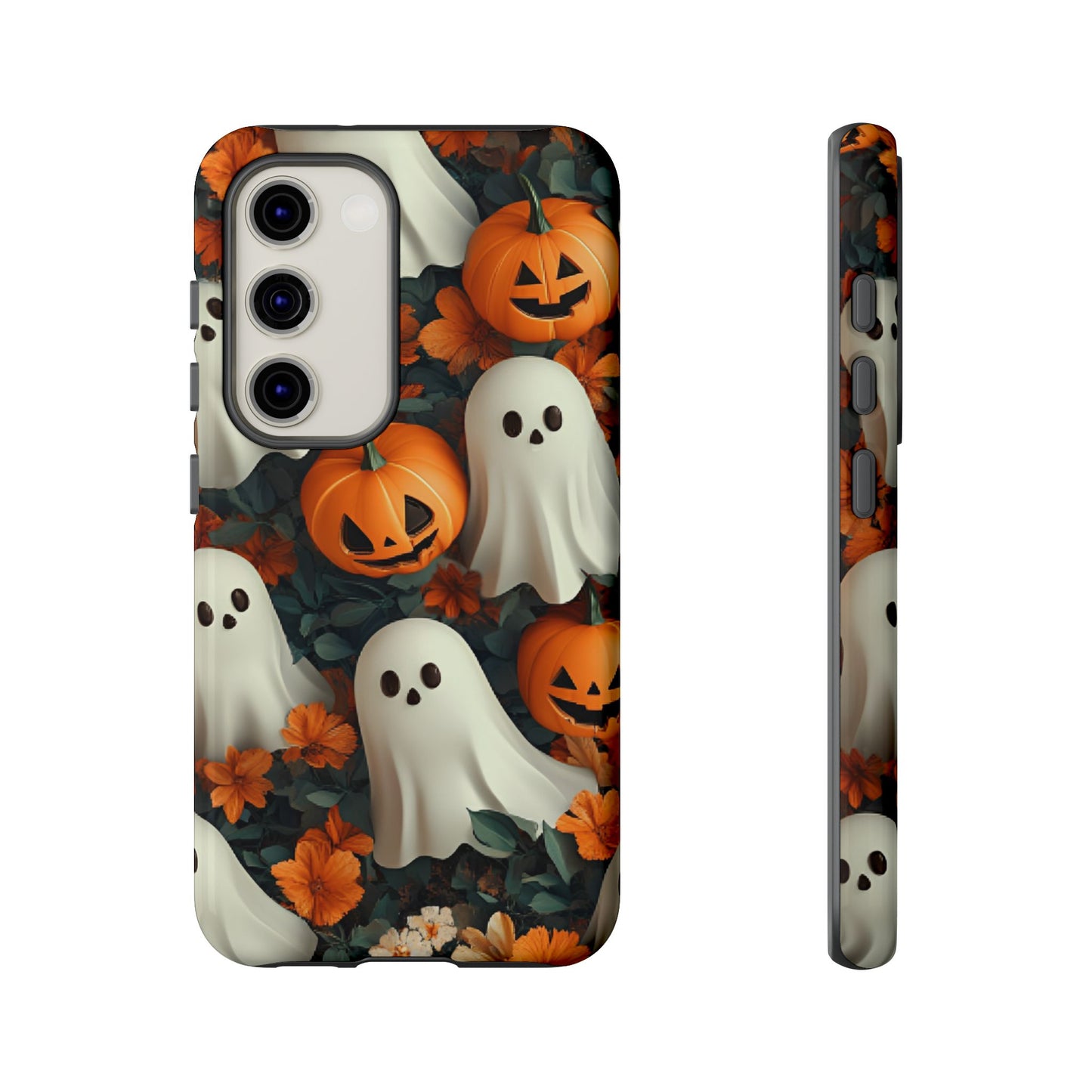 Halloween Ghosts and Pumpkins Phone Case - Spooky and Cute Phone Cases for iPhone 16 15 14 13 12 11, Samsung Galaxy & Google Pixel Phone Covers