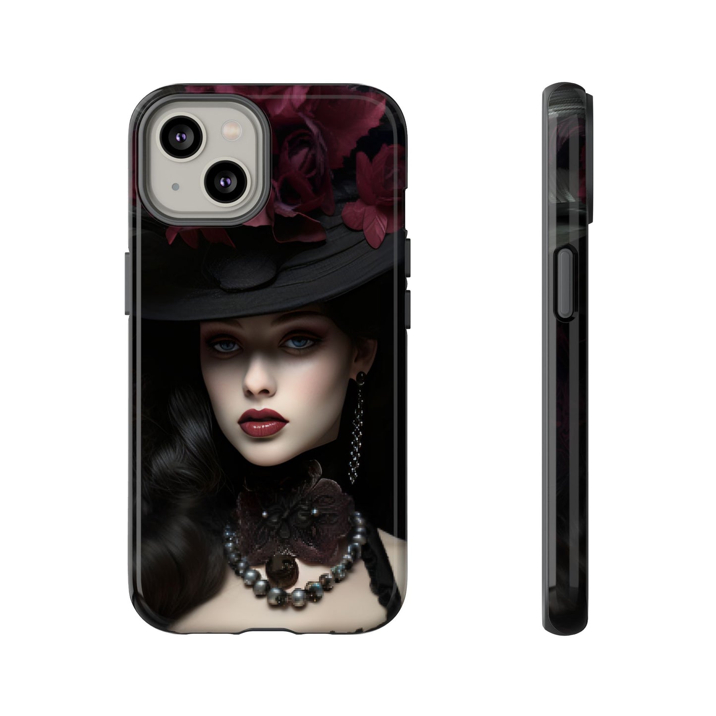 Victorian Goth Phone Case with Vintage Gothic Woman for iPhone 16 15 14 13 12 11, Samsung Galaxy & Google Pixel