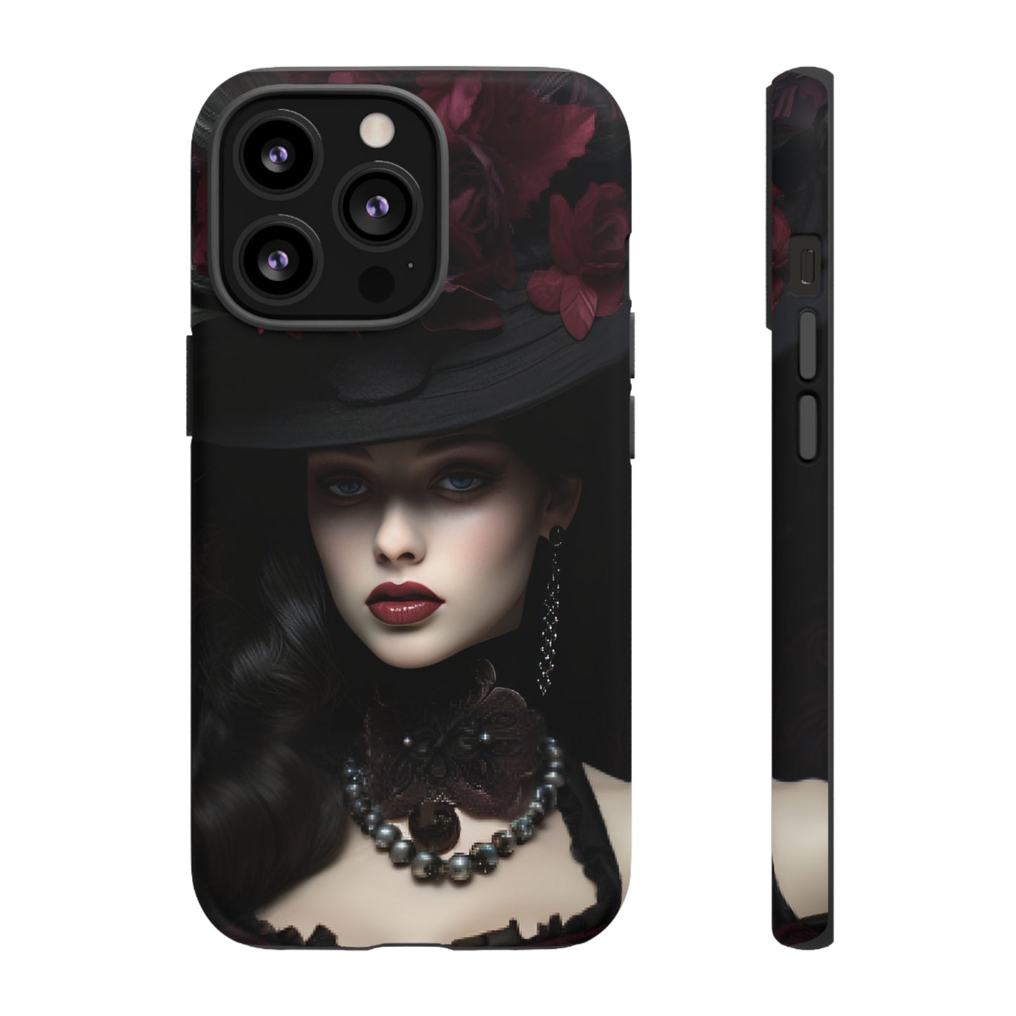 Victorian Goth Phone Case with Vintage Gothic Woman - iPhone 16 15 14 13 12 11, Samsung Galaxy & Google Pixel Phone Covers