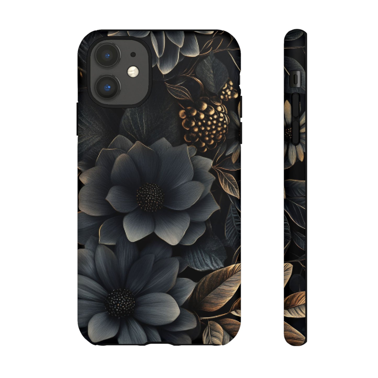 Dark Flower Phone Case for iPhone 16 15 14 13 12 11, Samsung Galaxy & Google Pixel