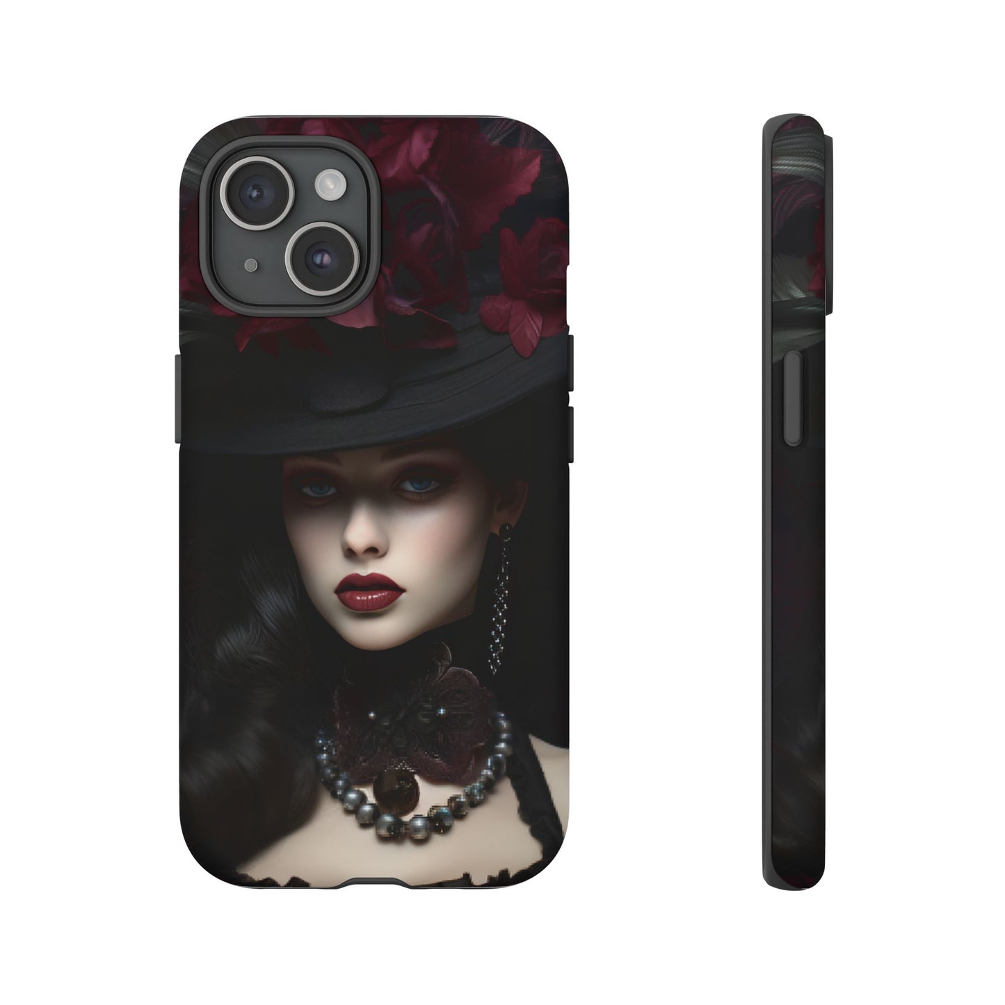 Victorian Goth Phone Case with Vintage Gothic Woman for iPhone 16 15 14 13 12 11, Samsung Galaxy & Google Pixel