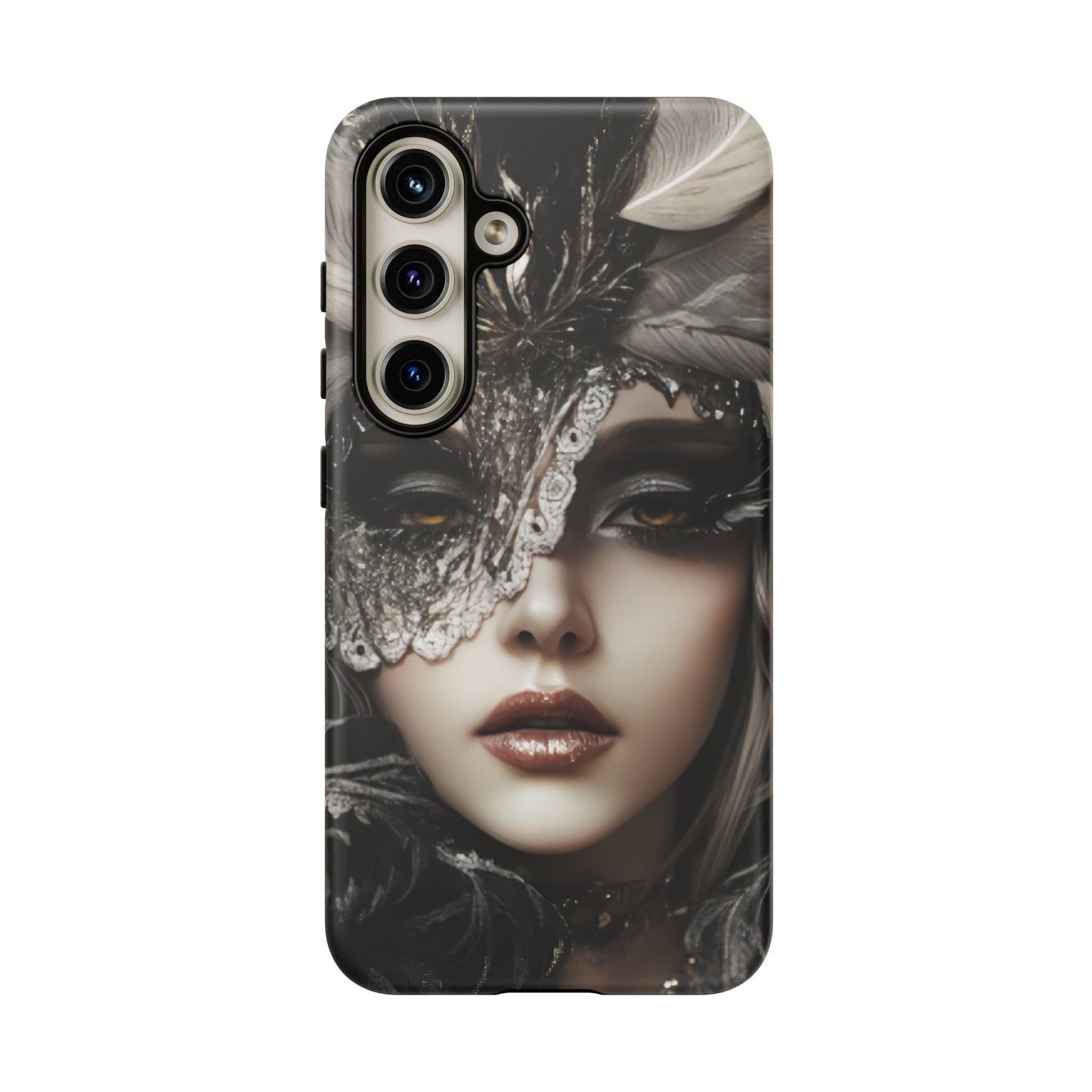 Goth Phone Case with Aesthetic Woman - iPhone 16 15 14 13 12 11, Samsung Galaxy & Google Pixel Phone Covers