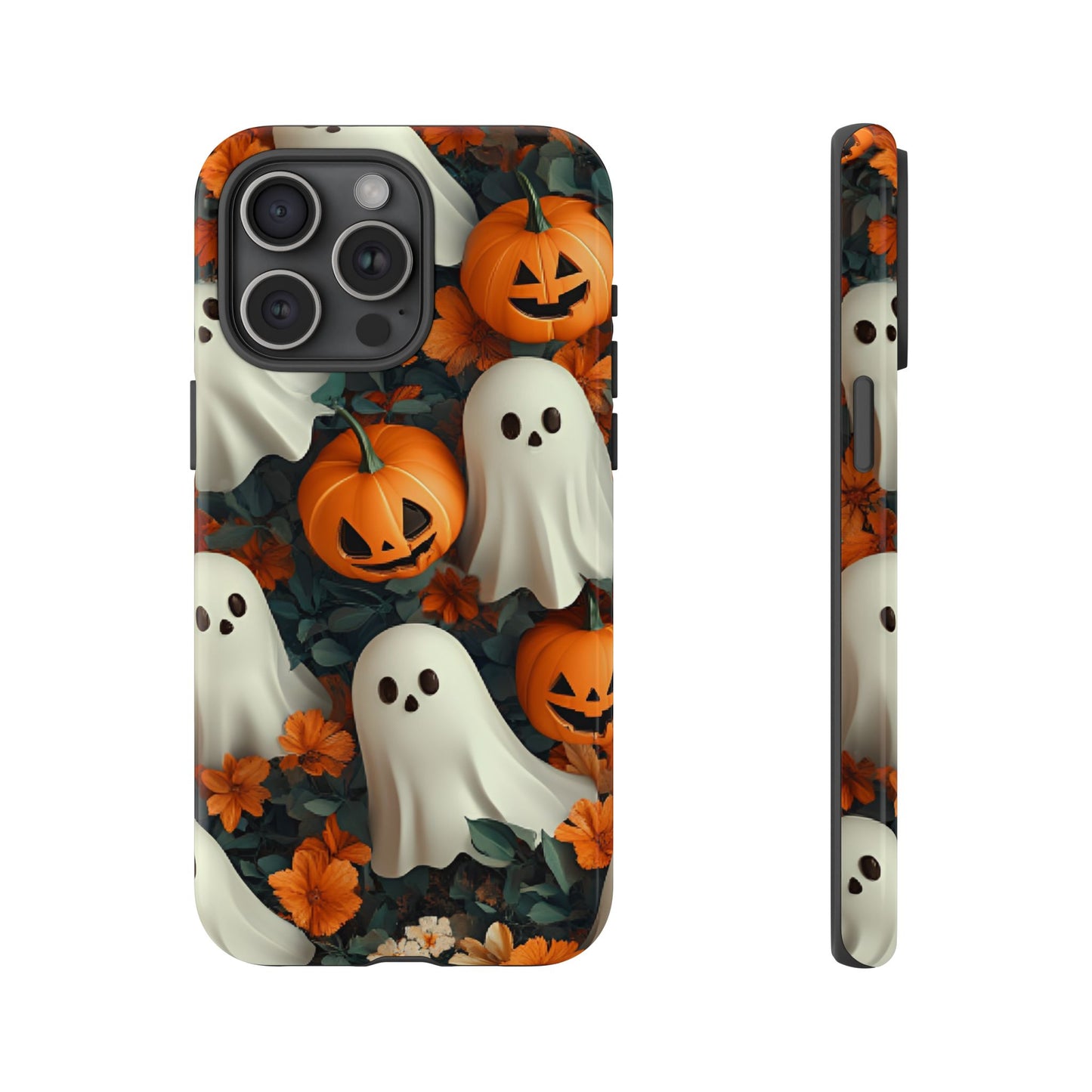 Halloween Ghosts and Pumpkins Phone Case - Spooky and Cute Phone Cases for iPhone 16 15 14 13 12 11, Samsung Galaxy & Google Pixel Phone Covers