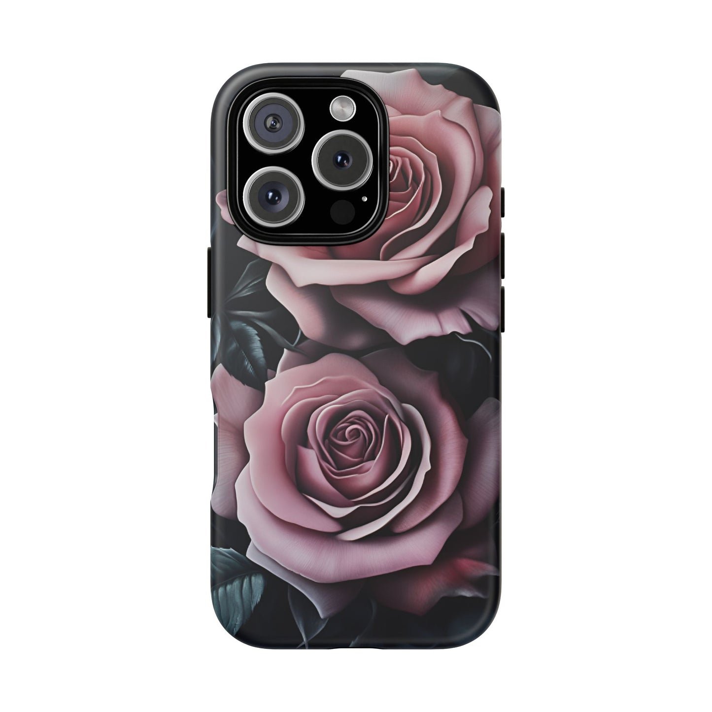 Pastel Goth Roses Phone Case - Gothic Black and Pink Flowers Phone Cases - iPhone 16 15 14 13 12 11, Samsung Galaxy & Google Pixel Phone Covers