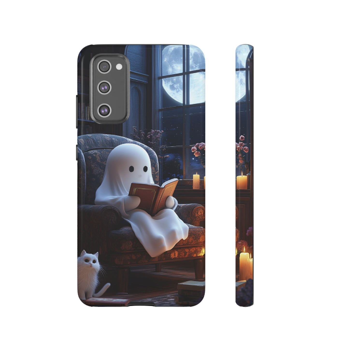 Ghost Reading Book Phone Case - Bookish Halloween Phone Cases for iPhone 16 15 14 13 12 11, Samsung Galaxy & Google Pixel