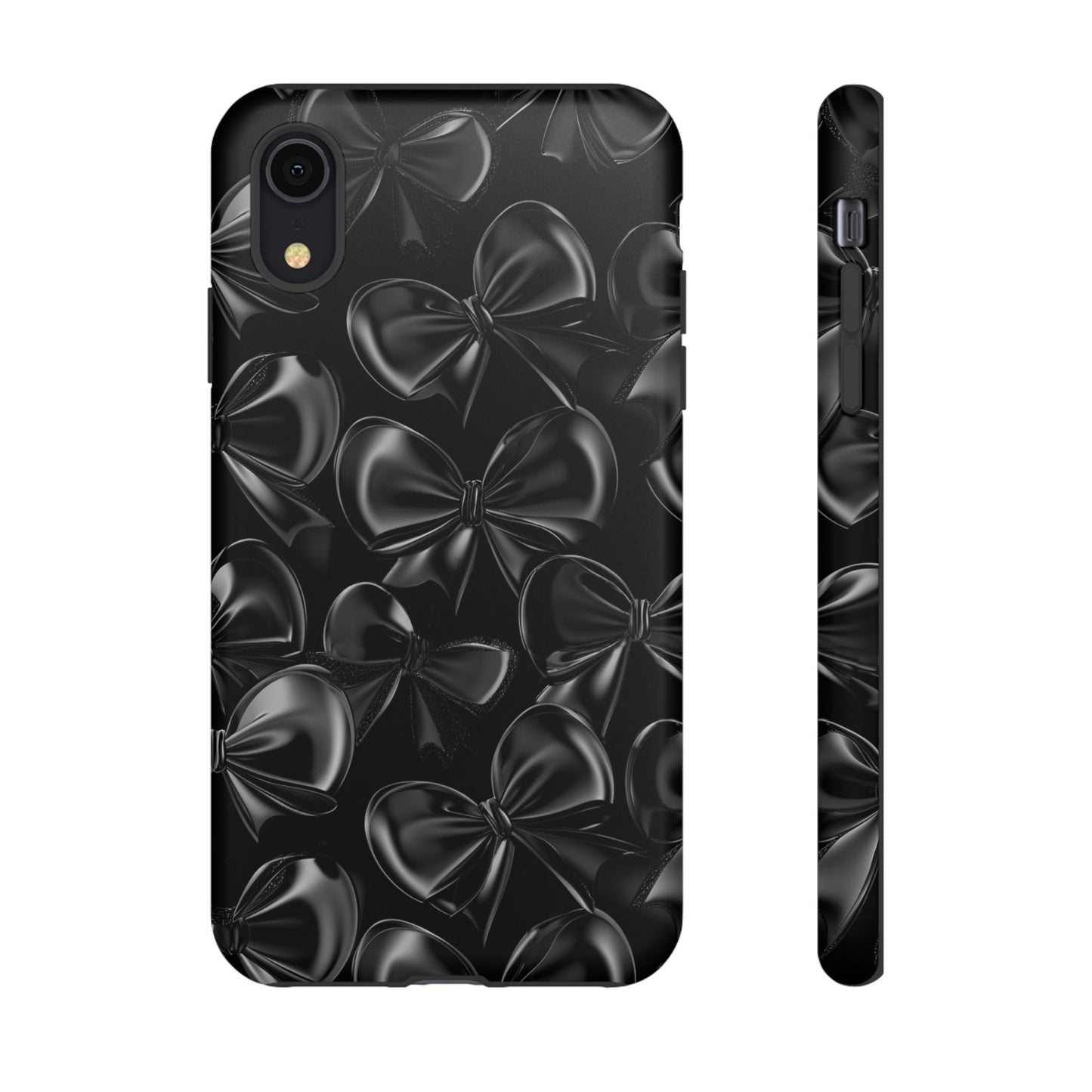 Black Bow Phone Case - Gothic Dark Coquette Phone Cover - iPhone 16 15 14 13 12 11, Samsung Galaxy & Google Pixel Phone Covers - Boo and Bewear