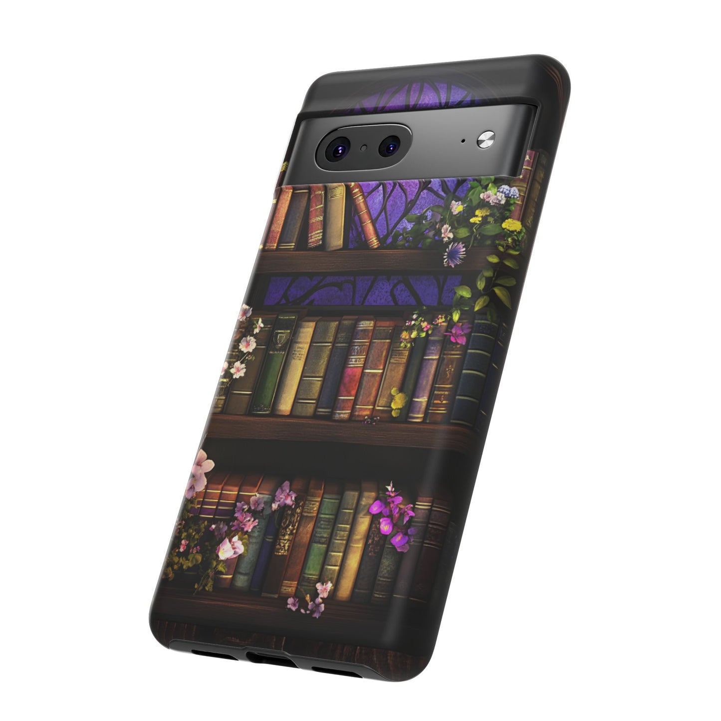 Bookshelf Phone Case - Dark Academia Stained Glass Phone Cases - iPhone 16 15 14 13 12 11, Samsung Galaxy & Google Pixel Phone Covers