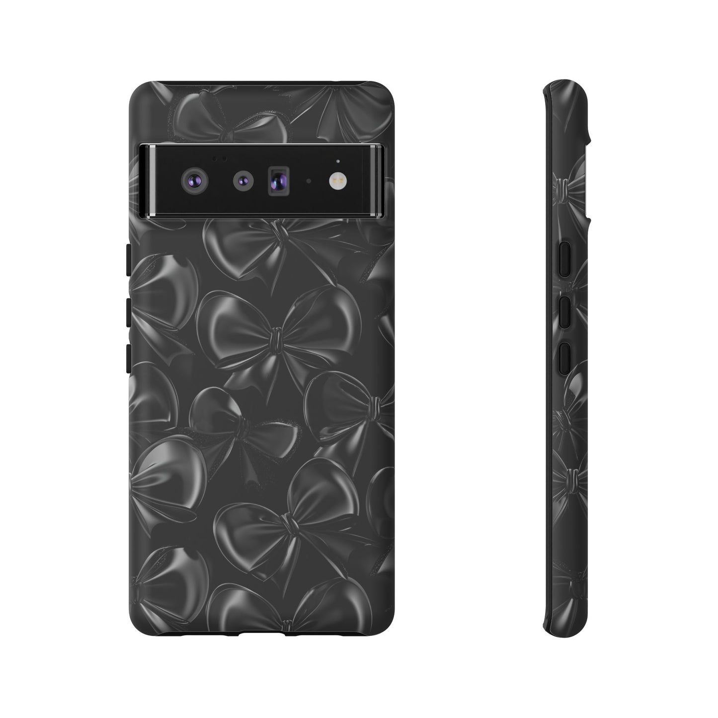 Black Bow Phone Case - Gothic Dark Coquette Phone Cover - iPhone 16 15 14 13 12 11, Samsung Galaxy & Google Pixel Phone Covers