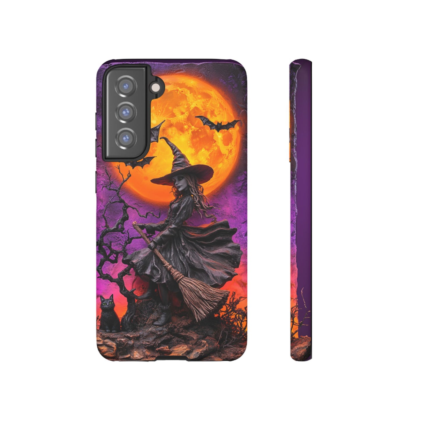 Witch and Bats Phone Case - Witchy Halloween Phone Cases for iPhone 16 15 14 13 12 11, Samsung Galaxy & Google Pixel