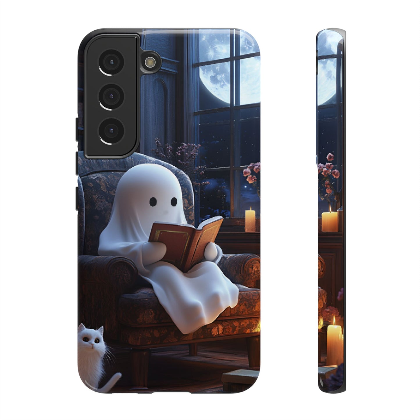 Ghost Reading Book Phone Case - Bookish Halloween Phone Cases - iPhone 16 15 14 13 12 11, Samsung Galaxy & Google Pixel Phone Covers