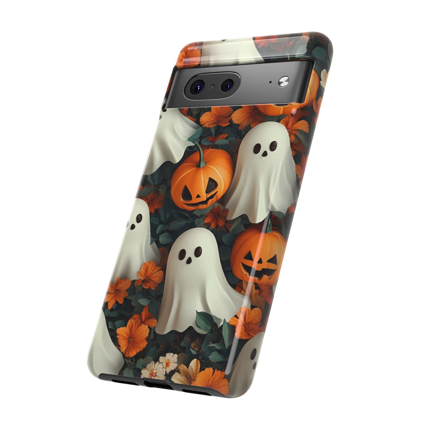 Halloween Ghosts and Pumpkins Phone Case - Spooky and Cute Phone Cases - iPhone 16 15 14 13 12 11, Samsung Galaxy & Google Pixel Phone Covers