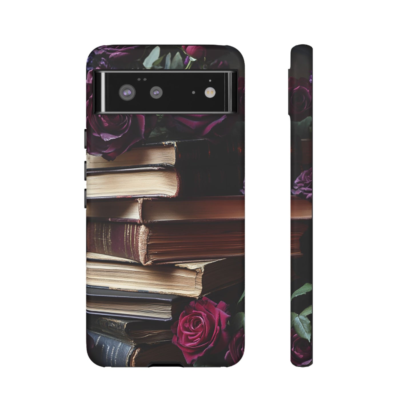 Books and Roses Phone Case - Bookish Dark Academia Phone Cover - iPhone 16 15 14 13 12 11, Samsung Galaxy & Google Pixel Phone Covers