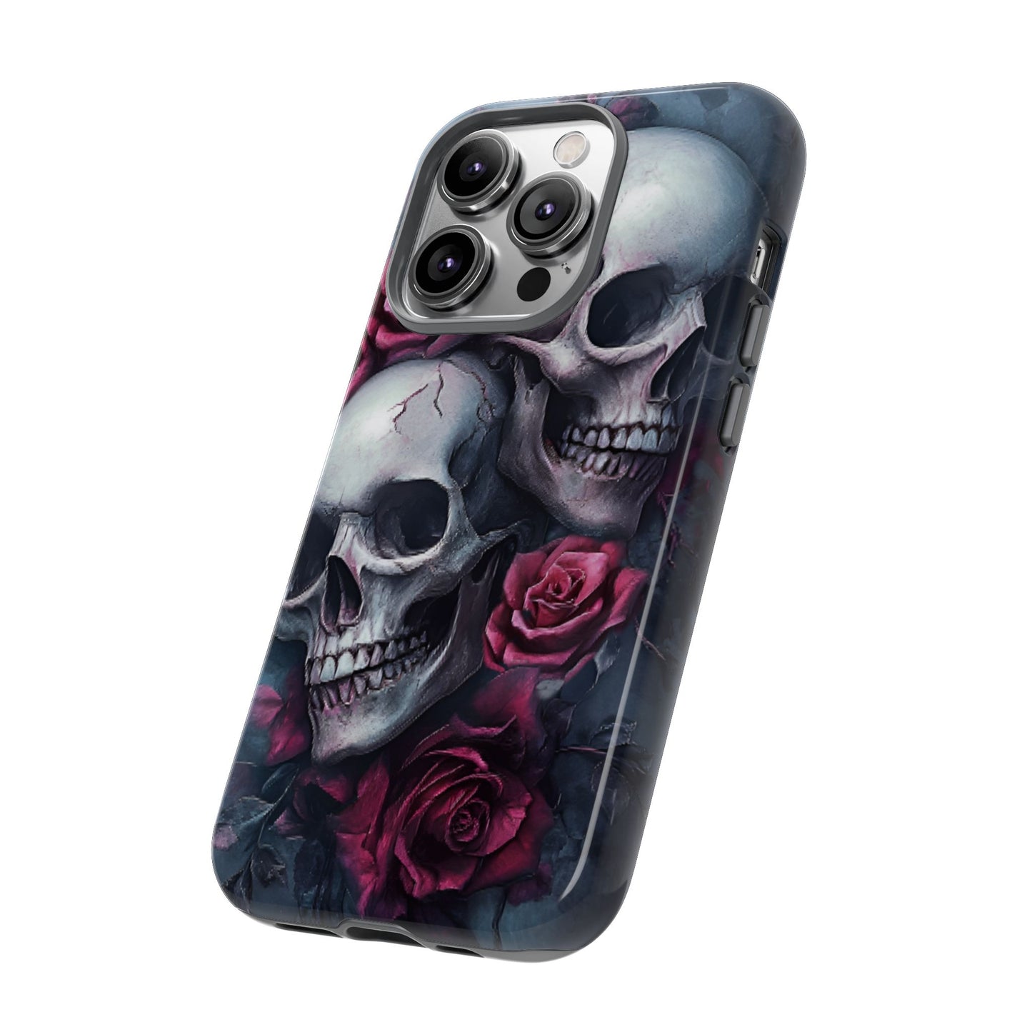 Skulls and Roses Phone Case - Gothic Dark Romance Phone Cases - iPhone 16 15 14 13 12 11, Samsung Galaxy & Google Pixel Phone Covers