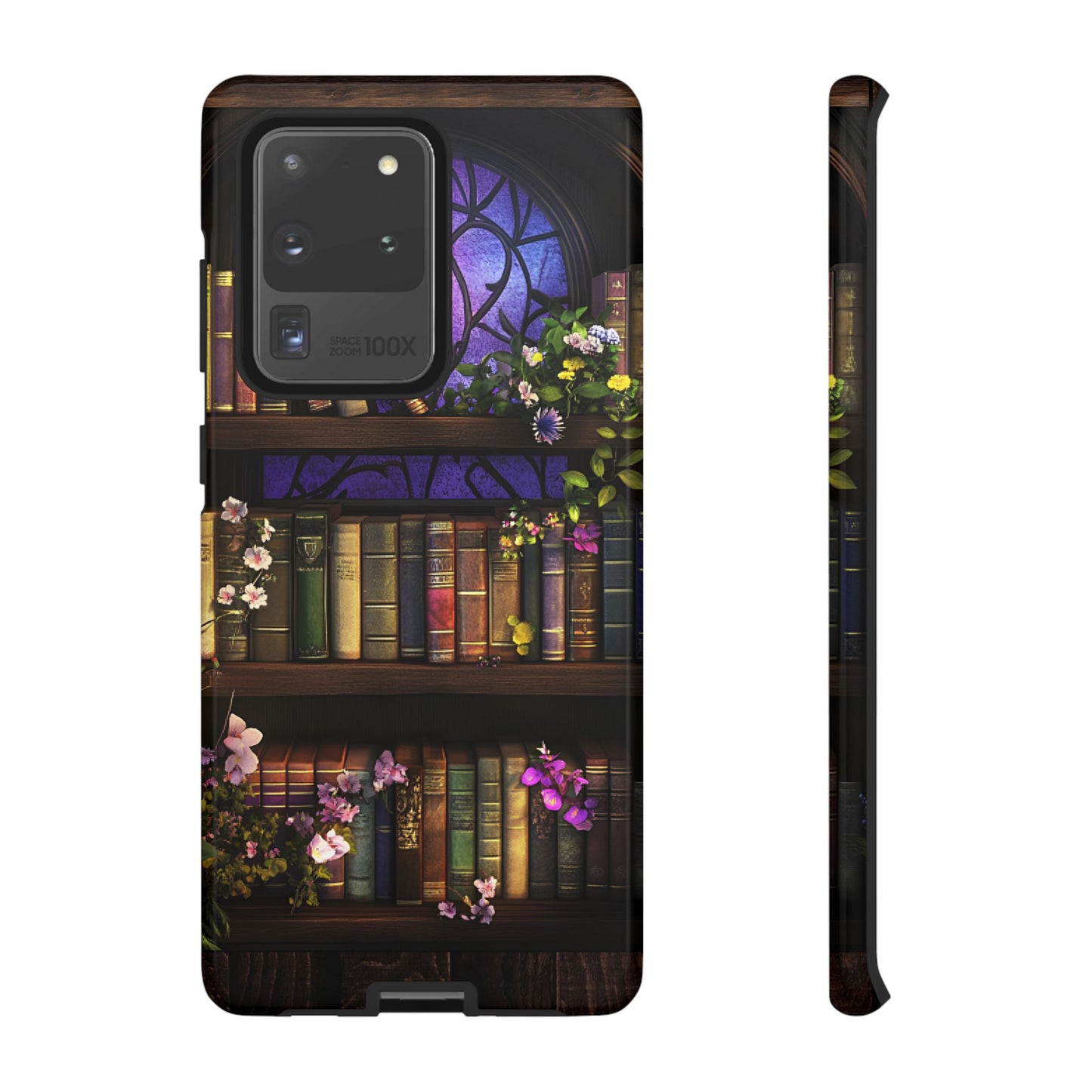 Bookshelf Phone Case - Dark Academia Stained Glass Phone Cases for iPhone 16 15 14 13 12 11, Samsung Galaxy & Google Pixel