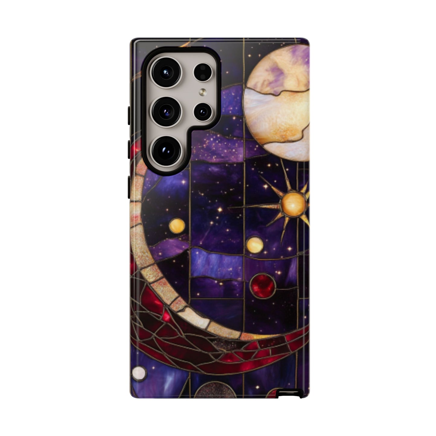 Celestial Stained Glass Phone Case for iPhone 16 15 14 13 12 11, Samsung Galaxy & Google Pixel