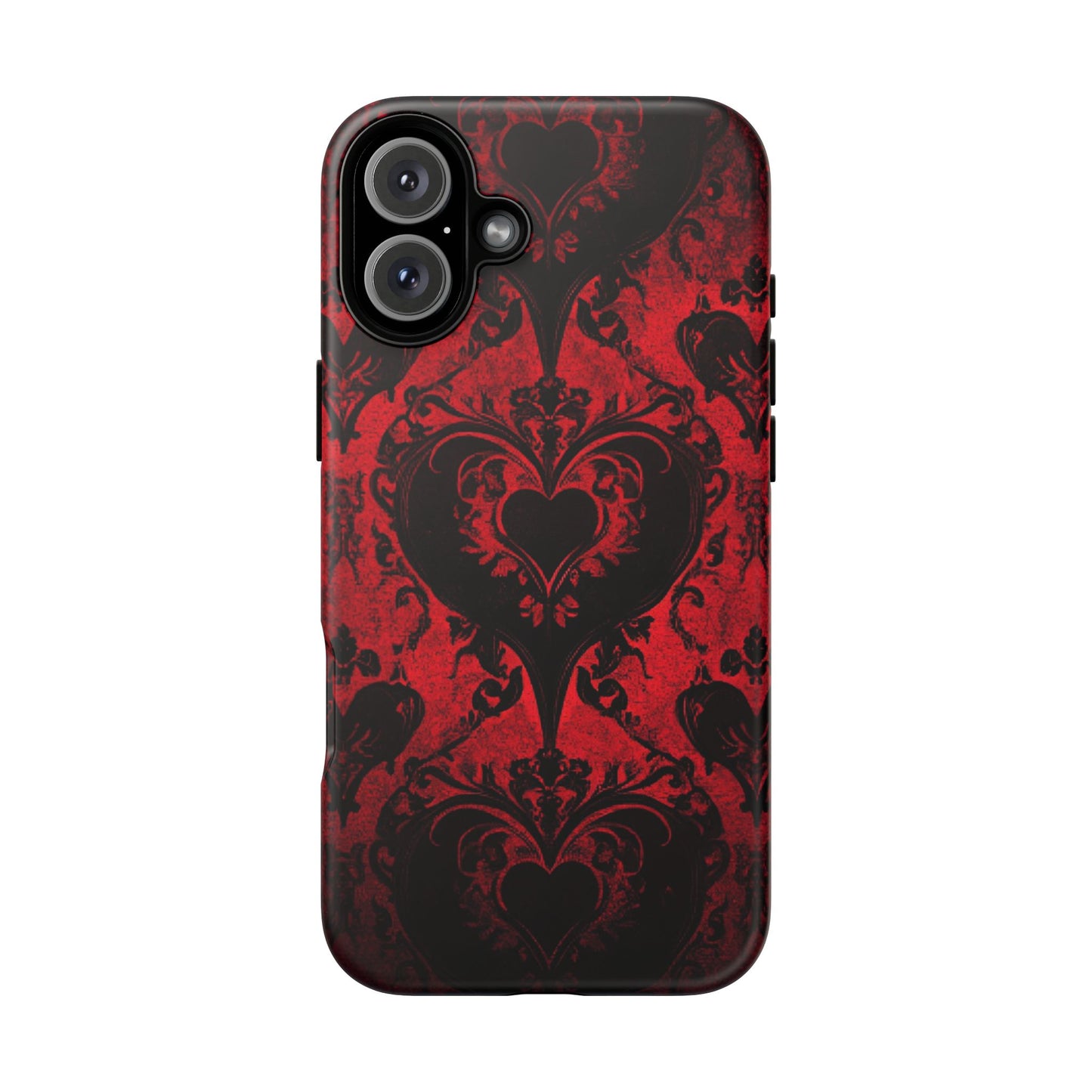 Gothic Dark Romance Phone Case - Black Hearts Phone Cover for iPhone 16 15 14 13 12 11, Samsung Galaxy & Google Pixel