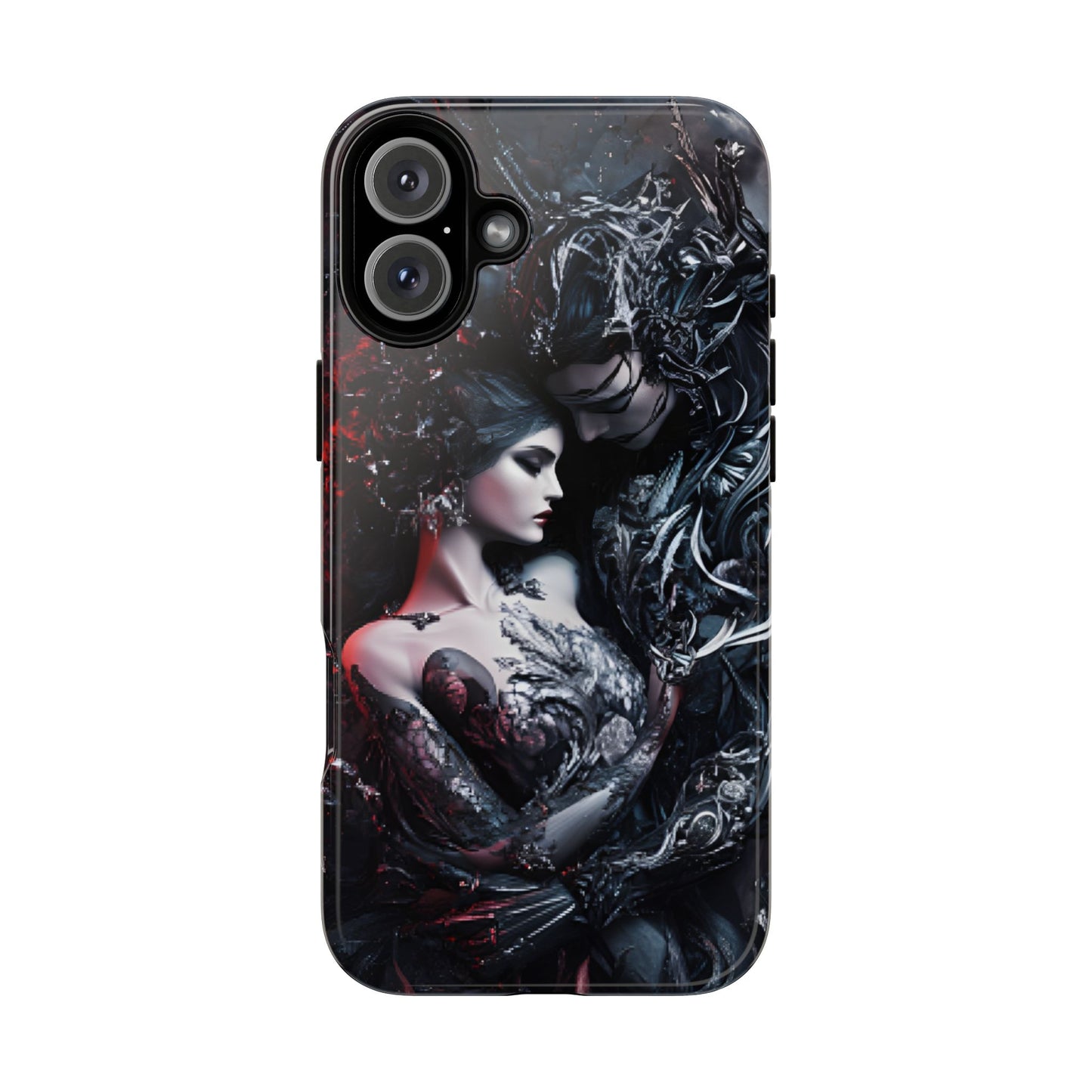 Gothic Couple Phone Case - Victorian Goth Valentine's Day Phone Cases - iPhone 16 15 14 13 12 11, Samsung Galaxy & Google Pixel Phone Covers - Boo and Bewear